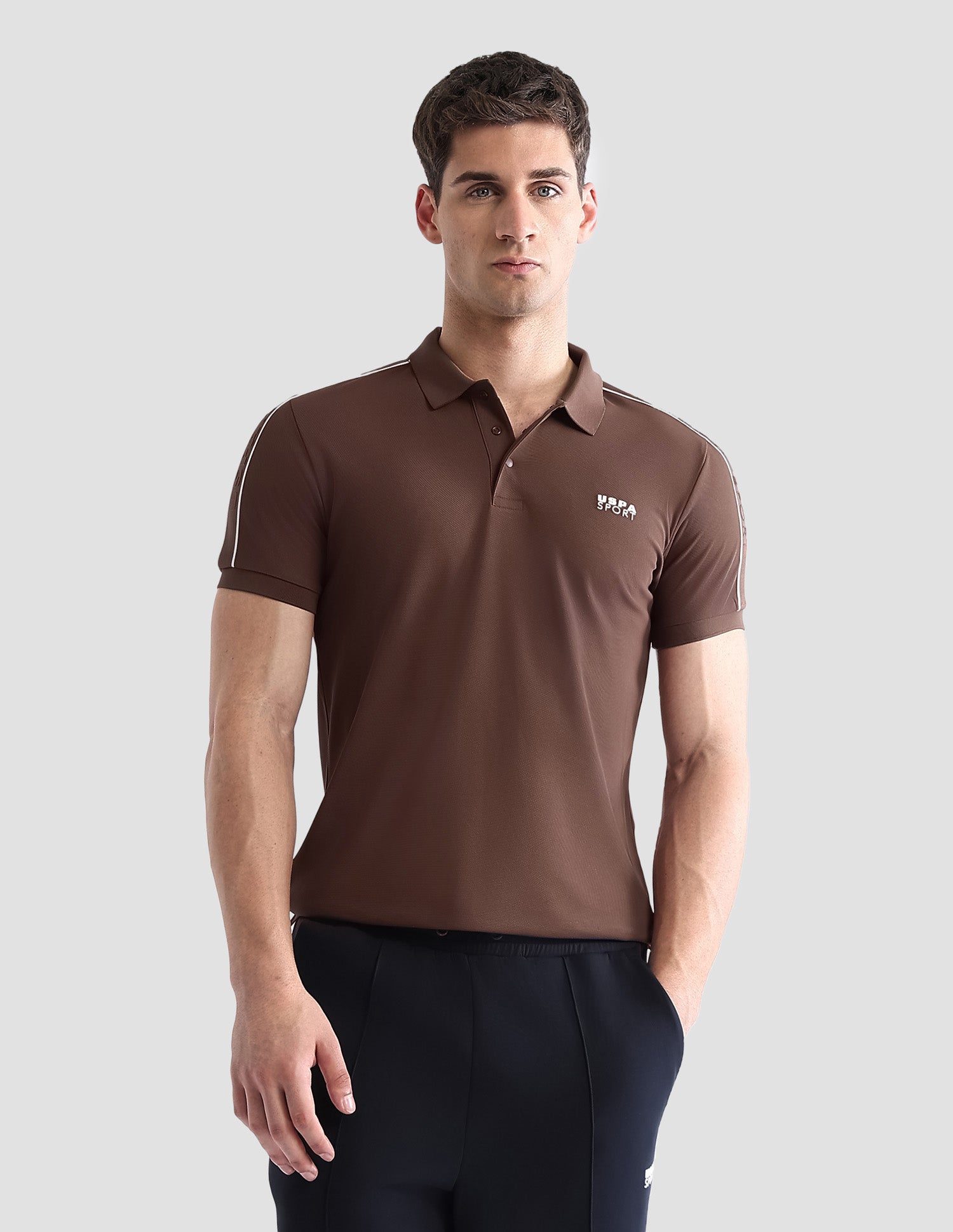 Solid Regular Fit Active Polo Shirt