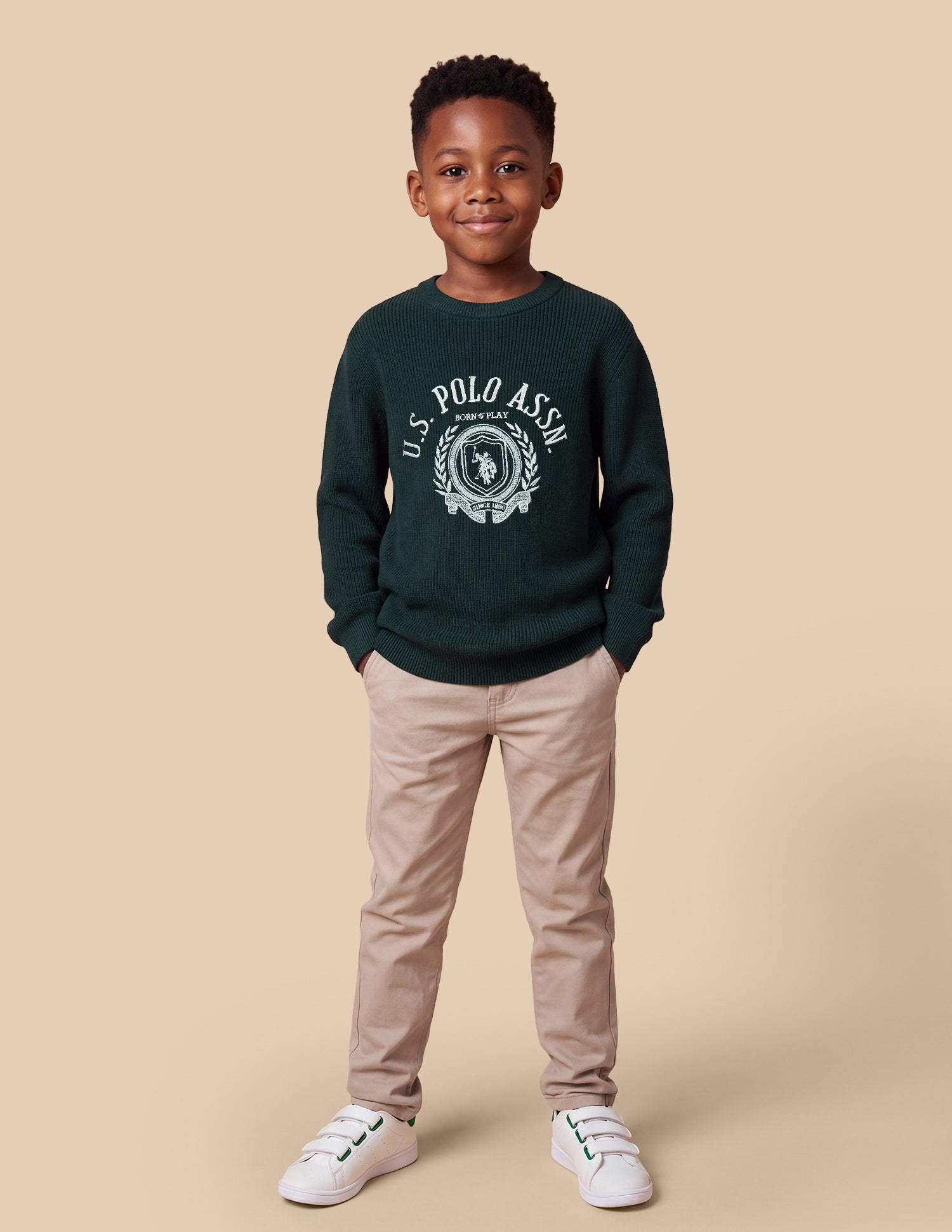Brand Embroidered Regular Fit Sweater Green - U.S. Polo Assn. India | Large