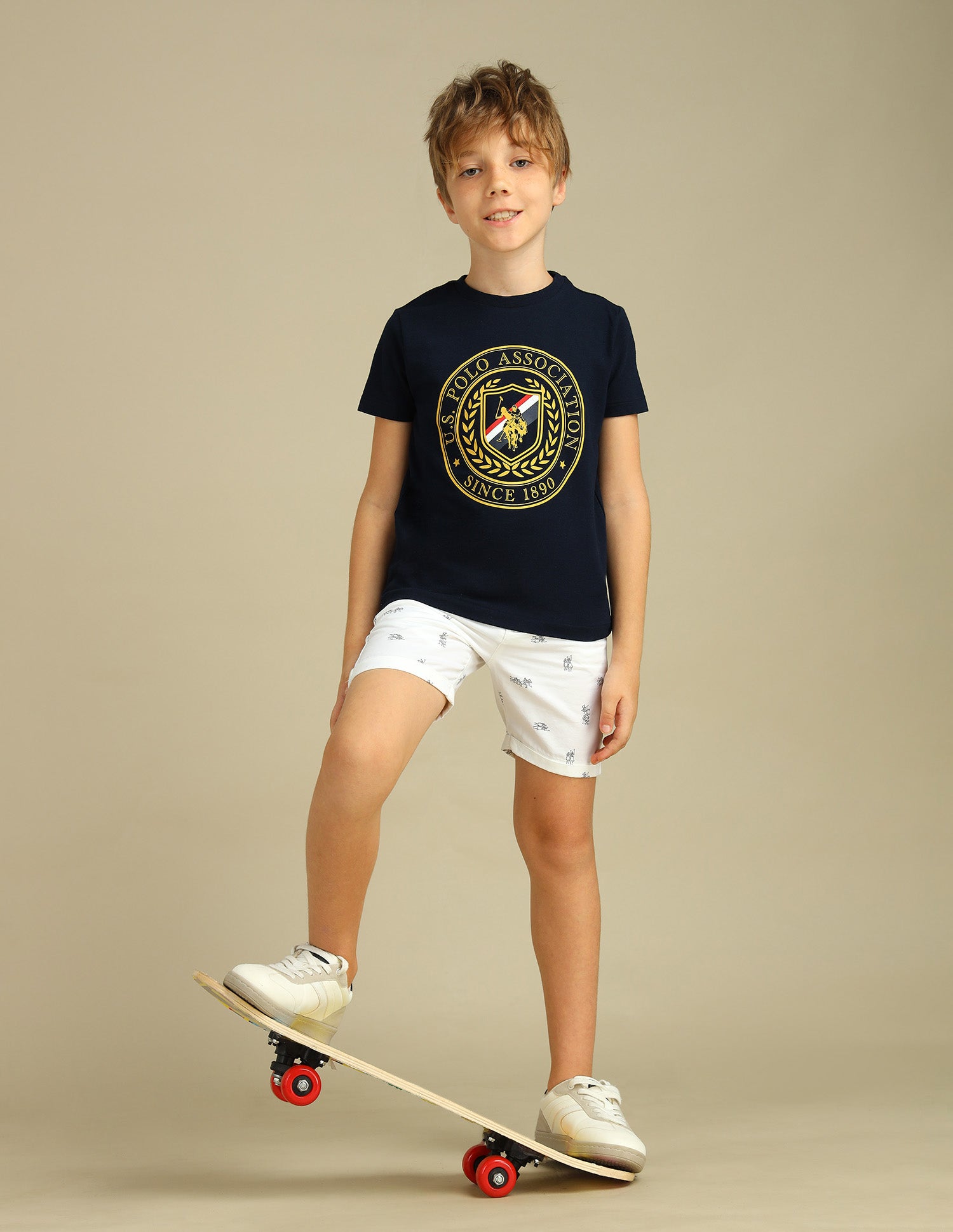 Boys Brand Print Cotton T-Shirt