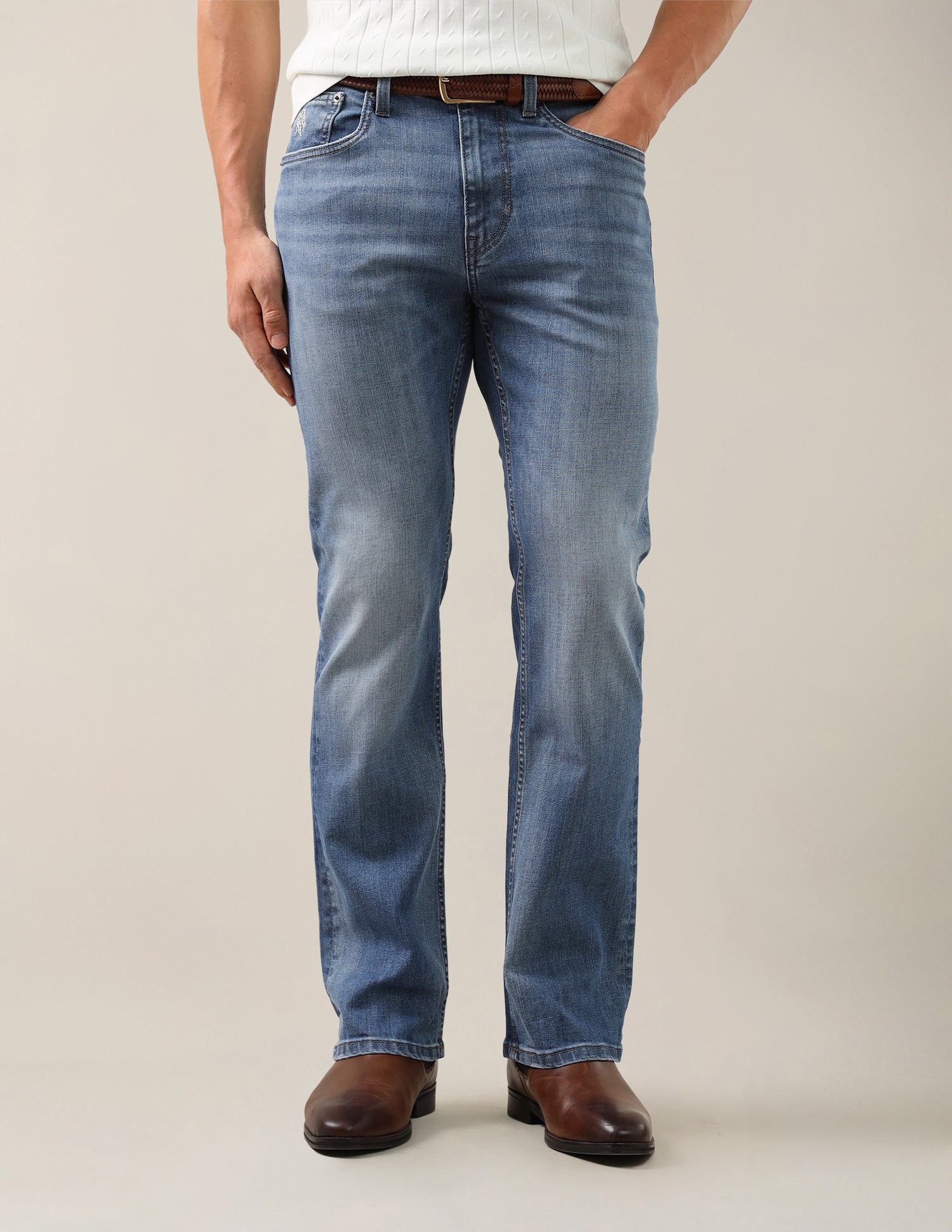 Connor Bootcut Fit Blue Jeans Mid Blue - U.S. Polo Assn. India | Large