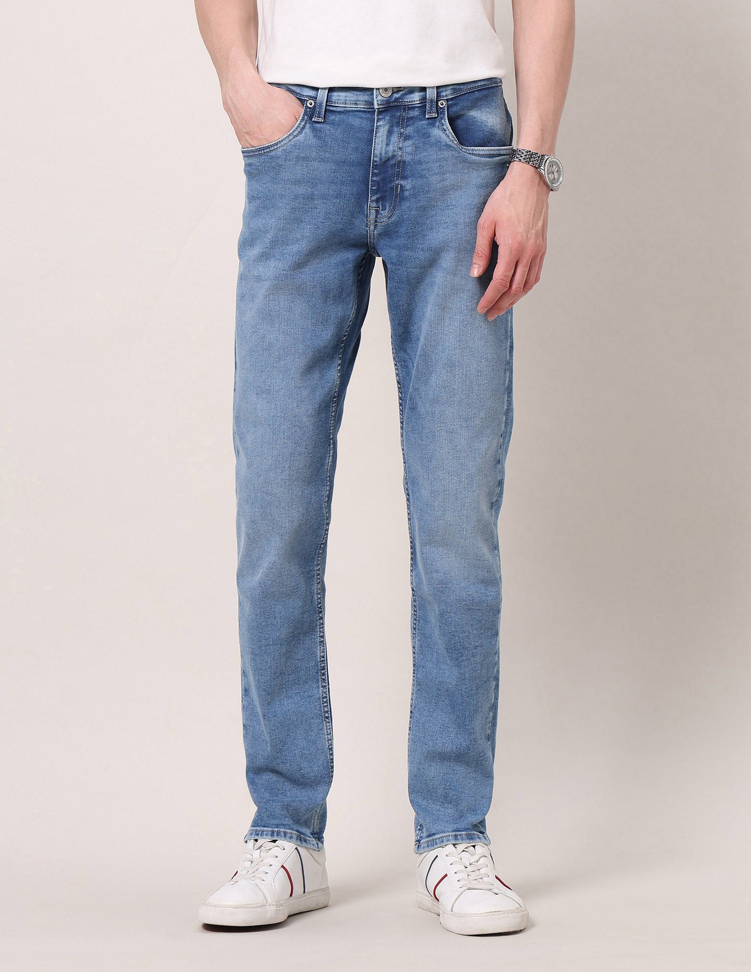 Brandon Slim Tapered Fit Blue Jeans