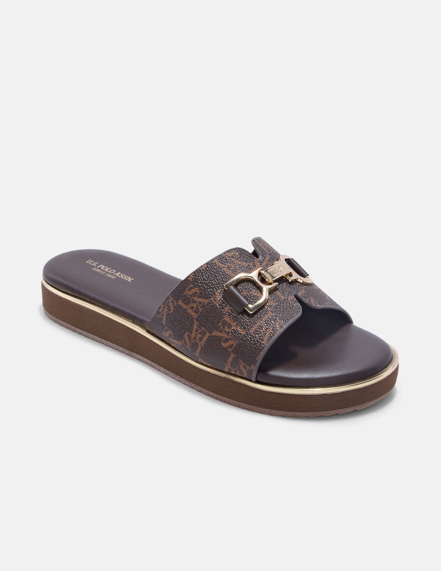 Monogram Viha Sandals Dark Brown - U.S. Polo Assn. India | Large