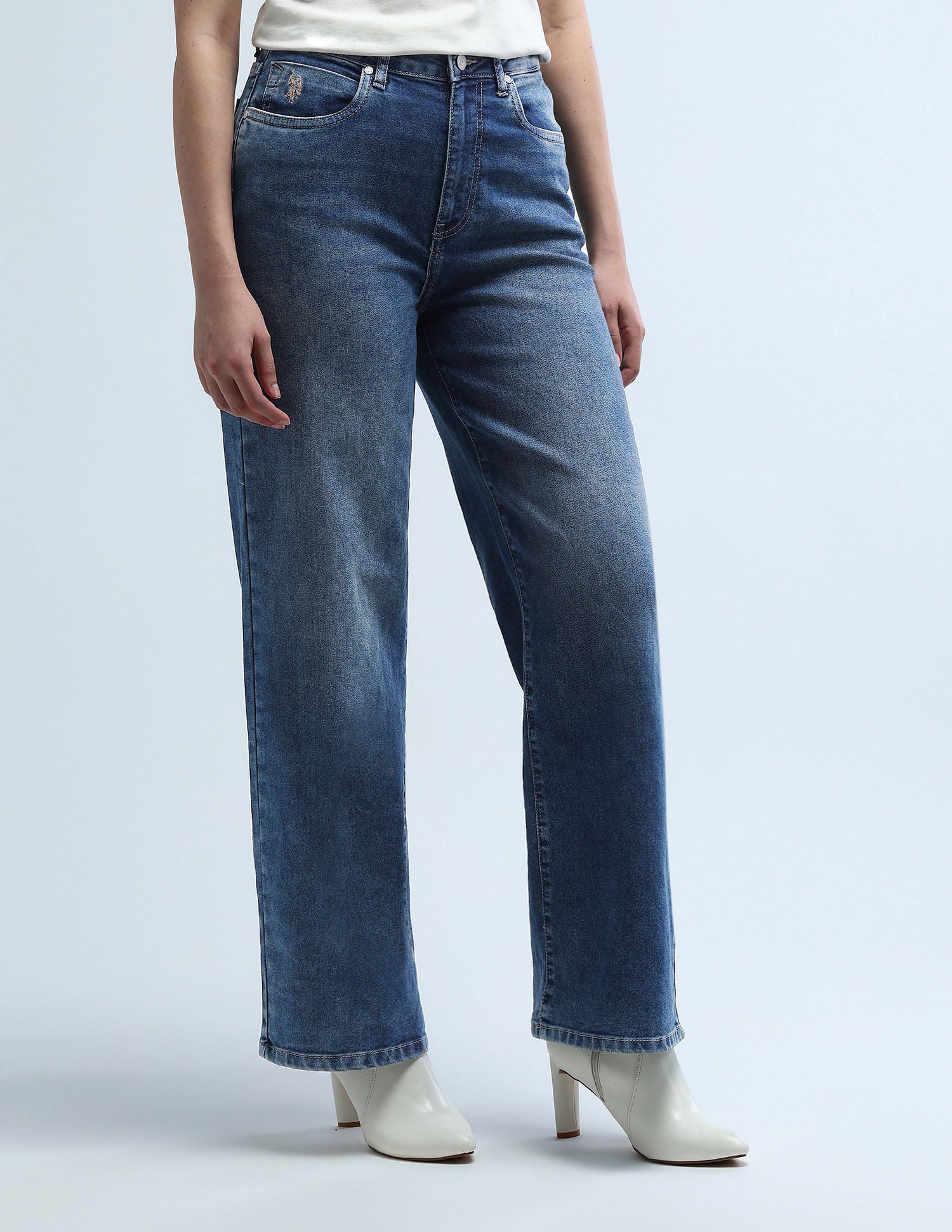 High Rise Wideleg Stretchable Jeans
