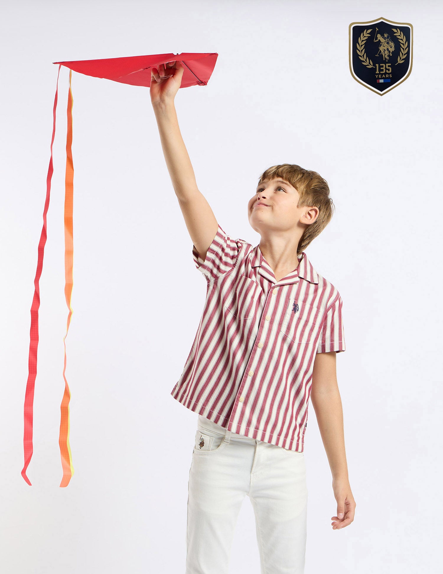 Boys Vertical Striped Relaxed Fit Shirt