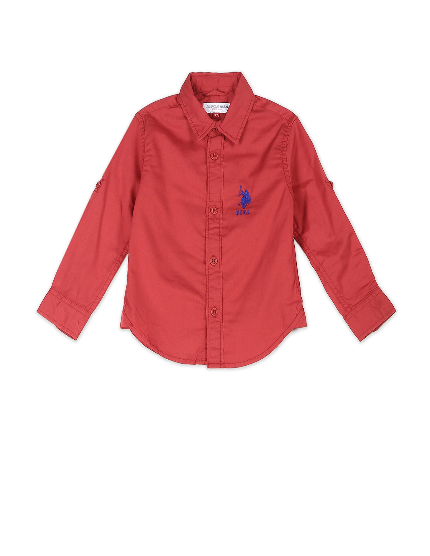 Spread Collar Solid Shirt