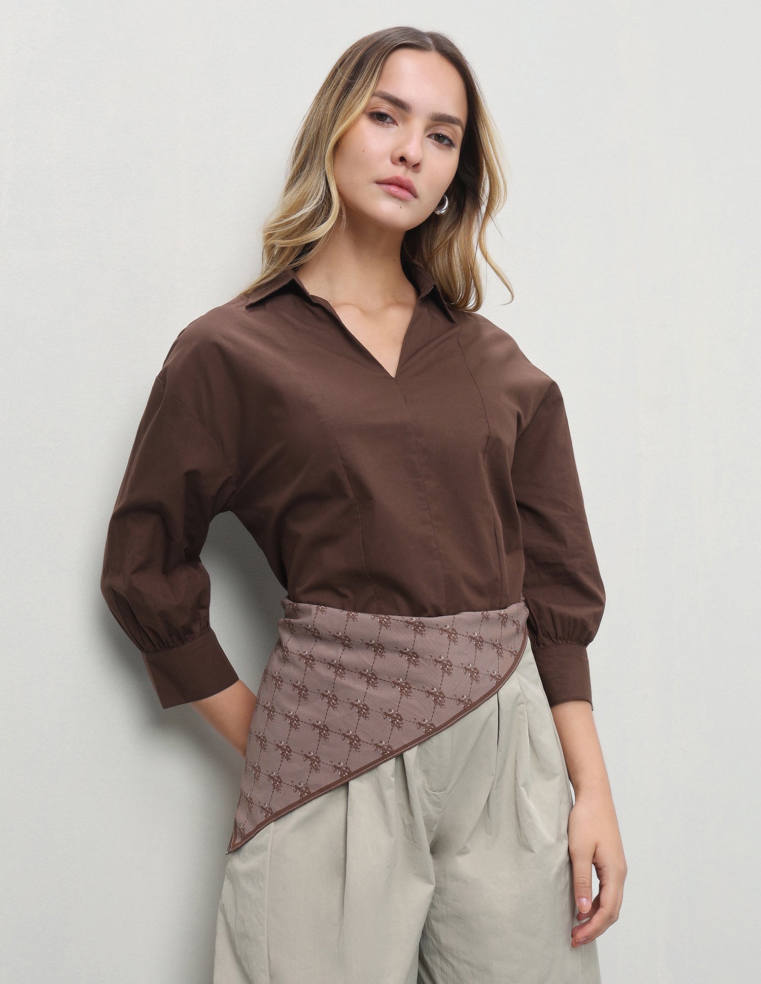 Solid Relaxed Fit Shirt Brown - U.S. Polo Assn. India | Large