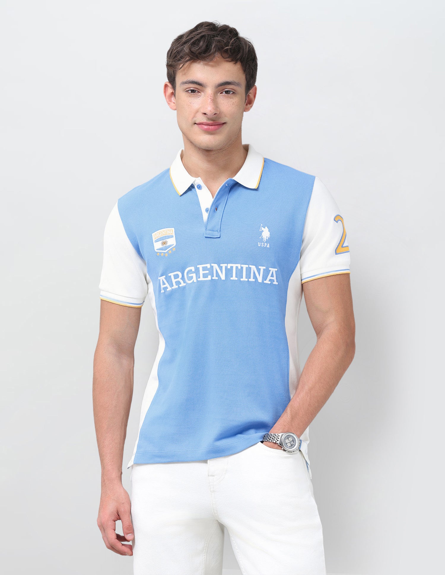 Colourblocked Slim Fit Polo Shirt