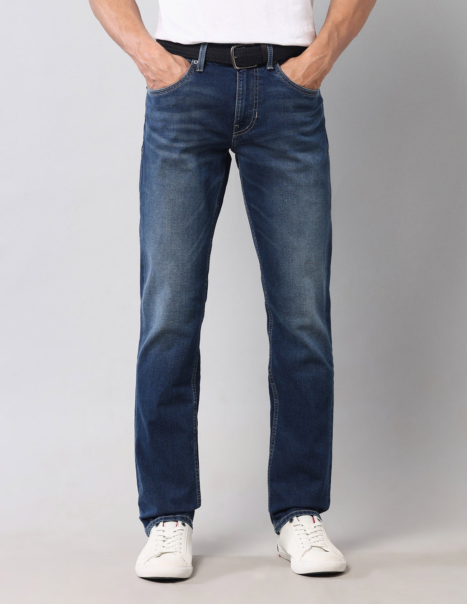 Regallo Skinny Fit Blue Vintage Jeans Dark Wash - U.S. Polo Assn. India | Large