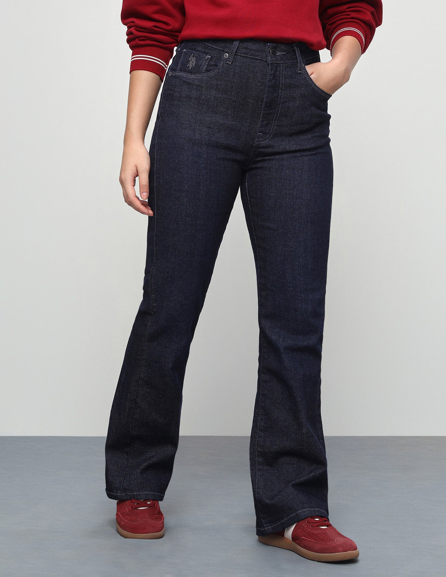 Rinsed Bootcut Fit Jeans Dark Blue - U.S. Polo Assn. India | Large