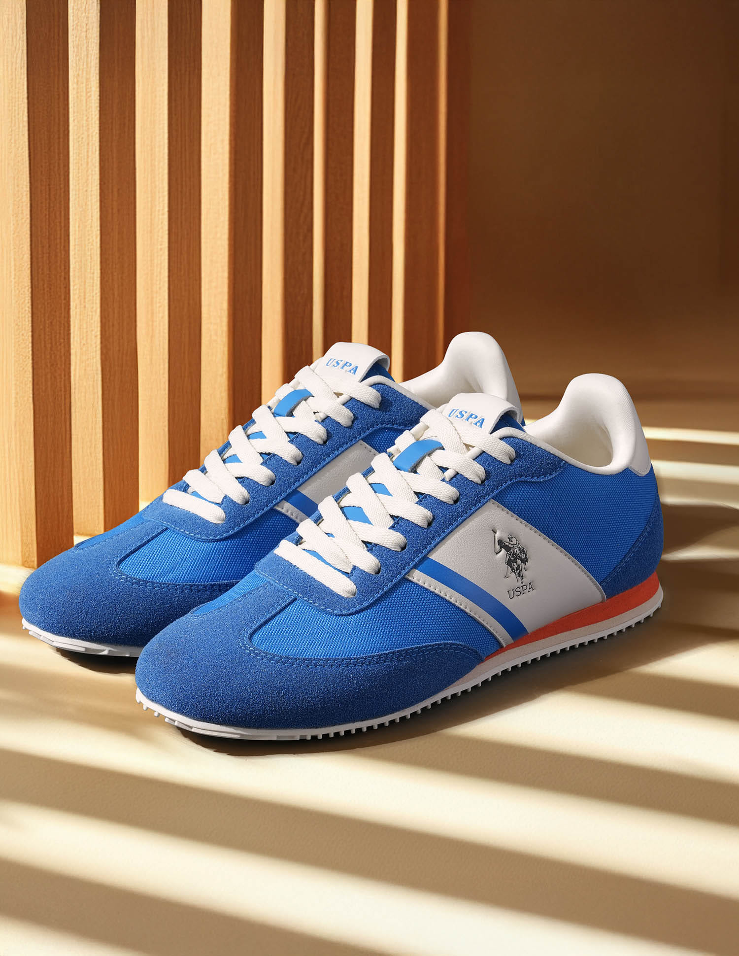 Men Vadler Suede Colourblocked Sneakers Blue - U.S. Polo Assn. India | Large