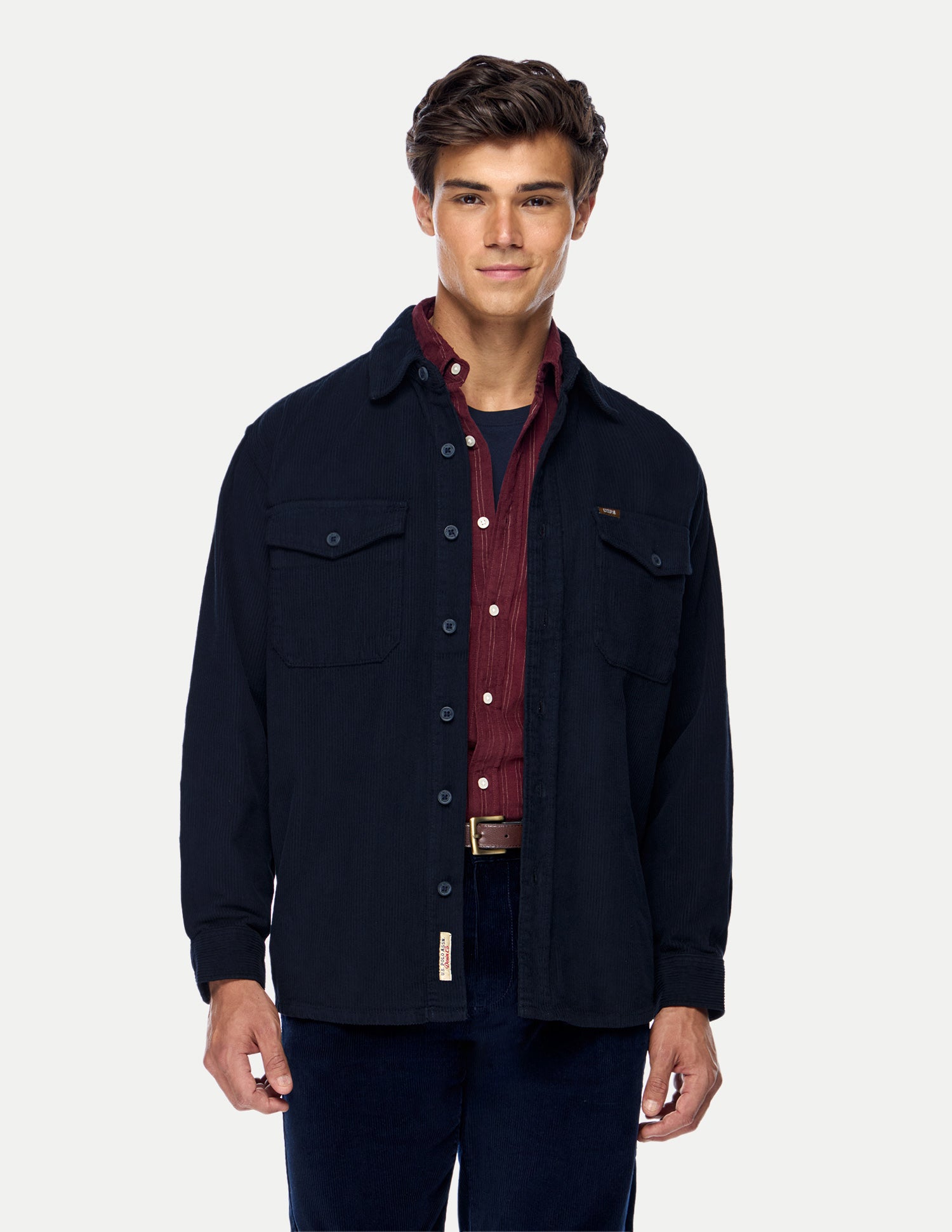 Corduroy Regular Fit Shirt Navy - U.S. Polo Assn. India | Large