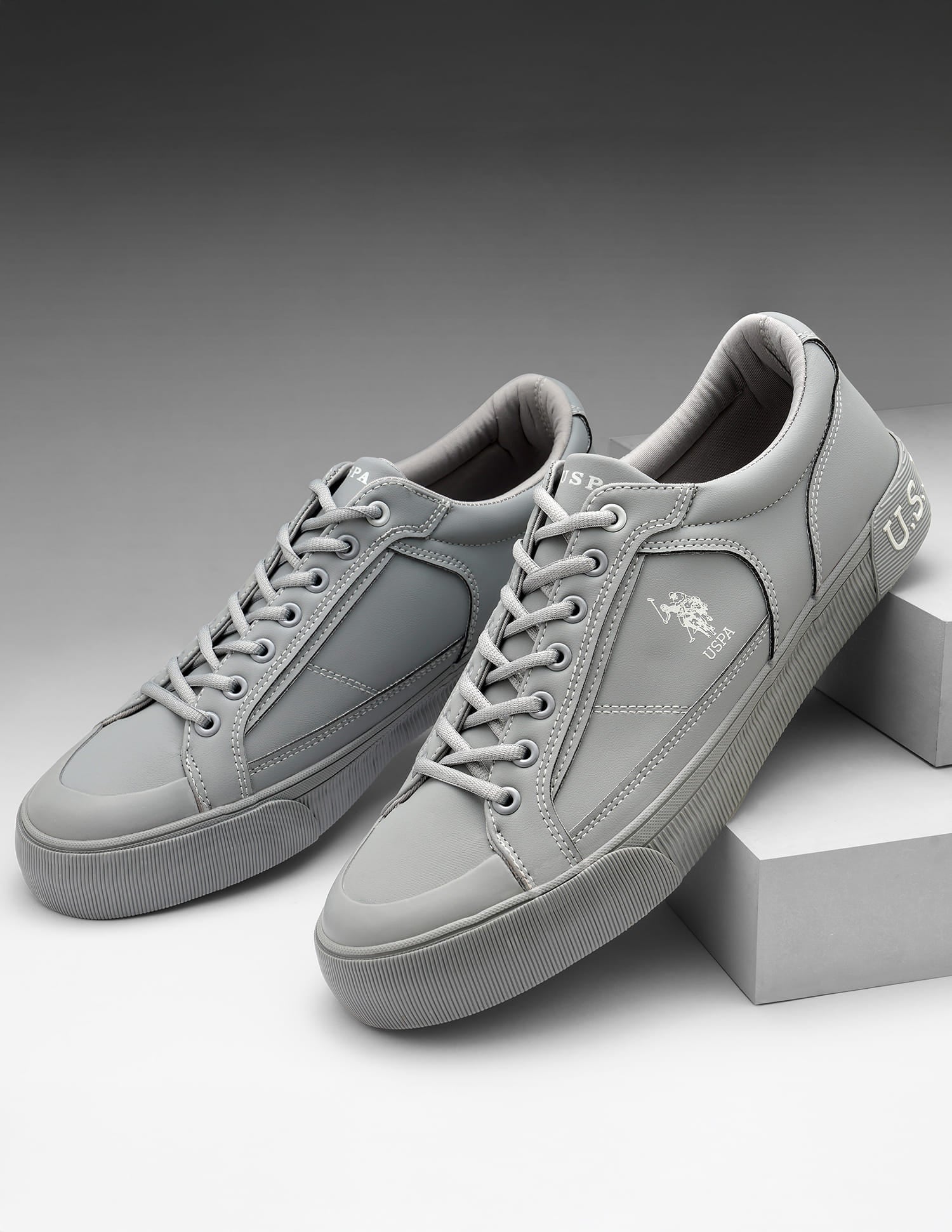 Men Ruben 2.0 Round Toe Sneakers Grey - U.S. Polo Assn. India | Large