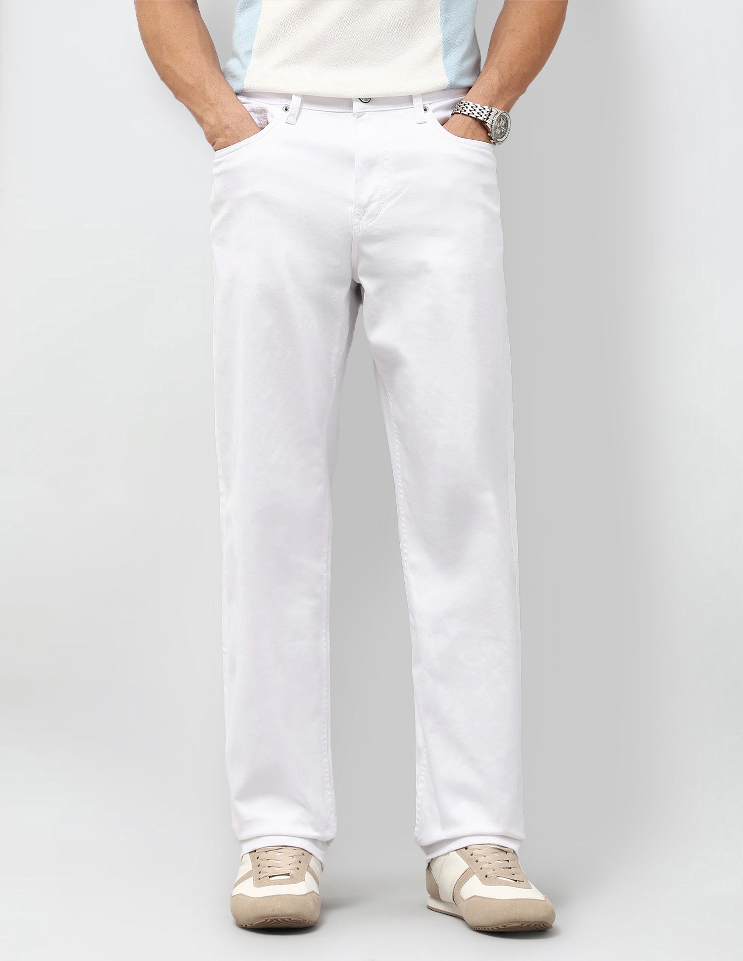 Shawn Relaxed Fit White Jeans