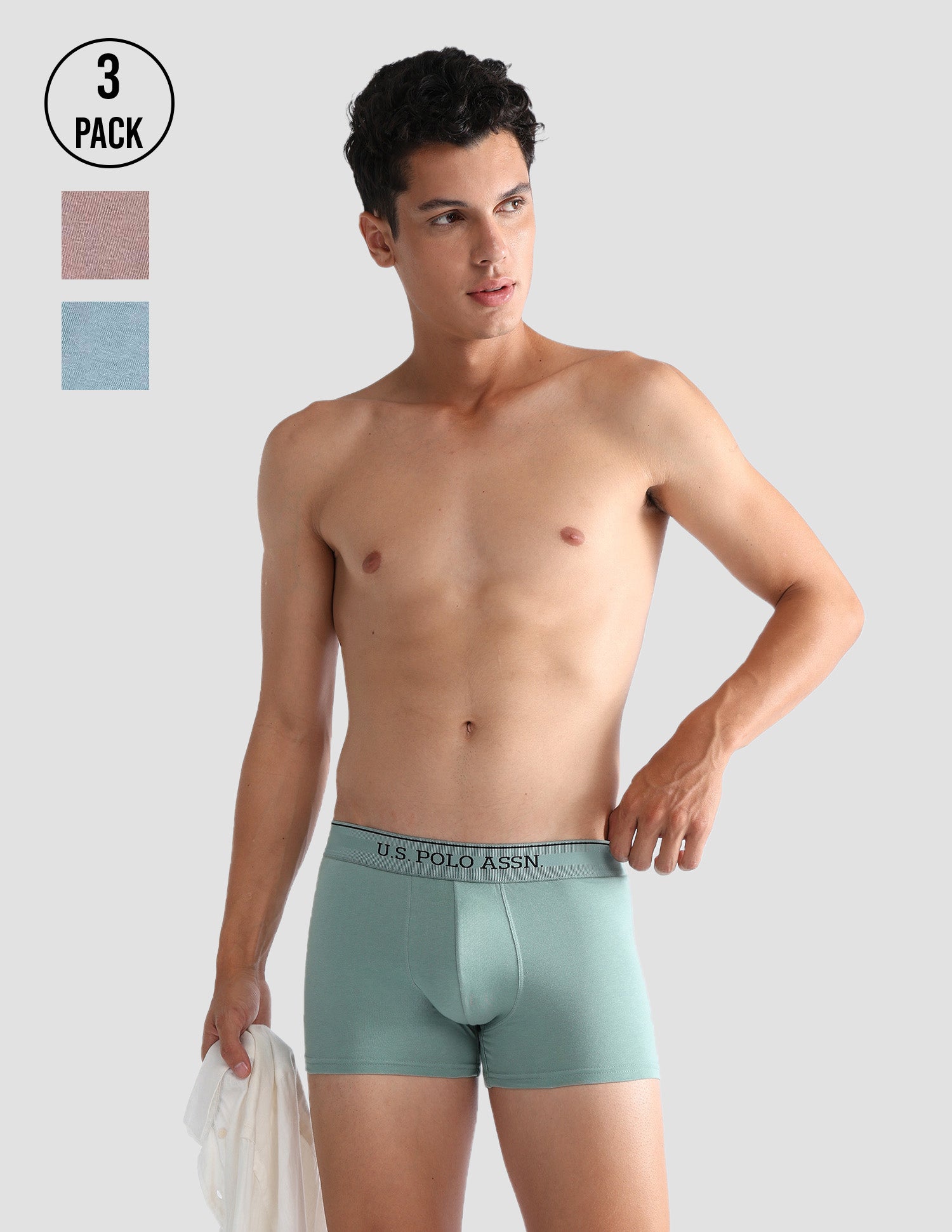 Mid Rise Solid OET15 Trunks - Pack Of 3