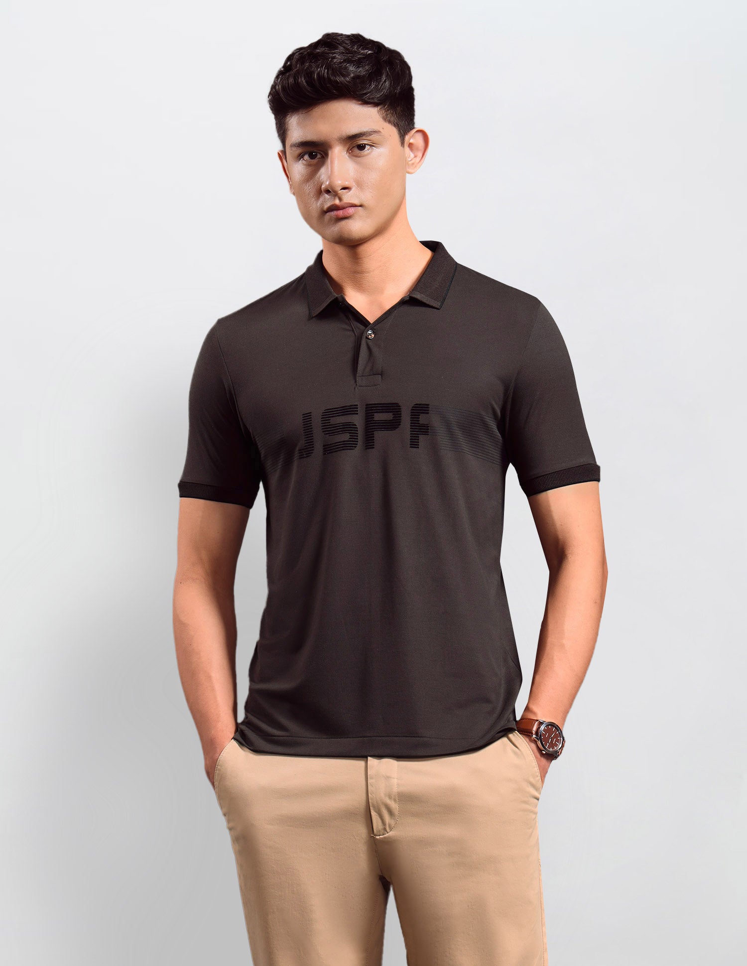 Brand Printed Muscle Fit Polo shirt