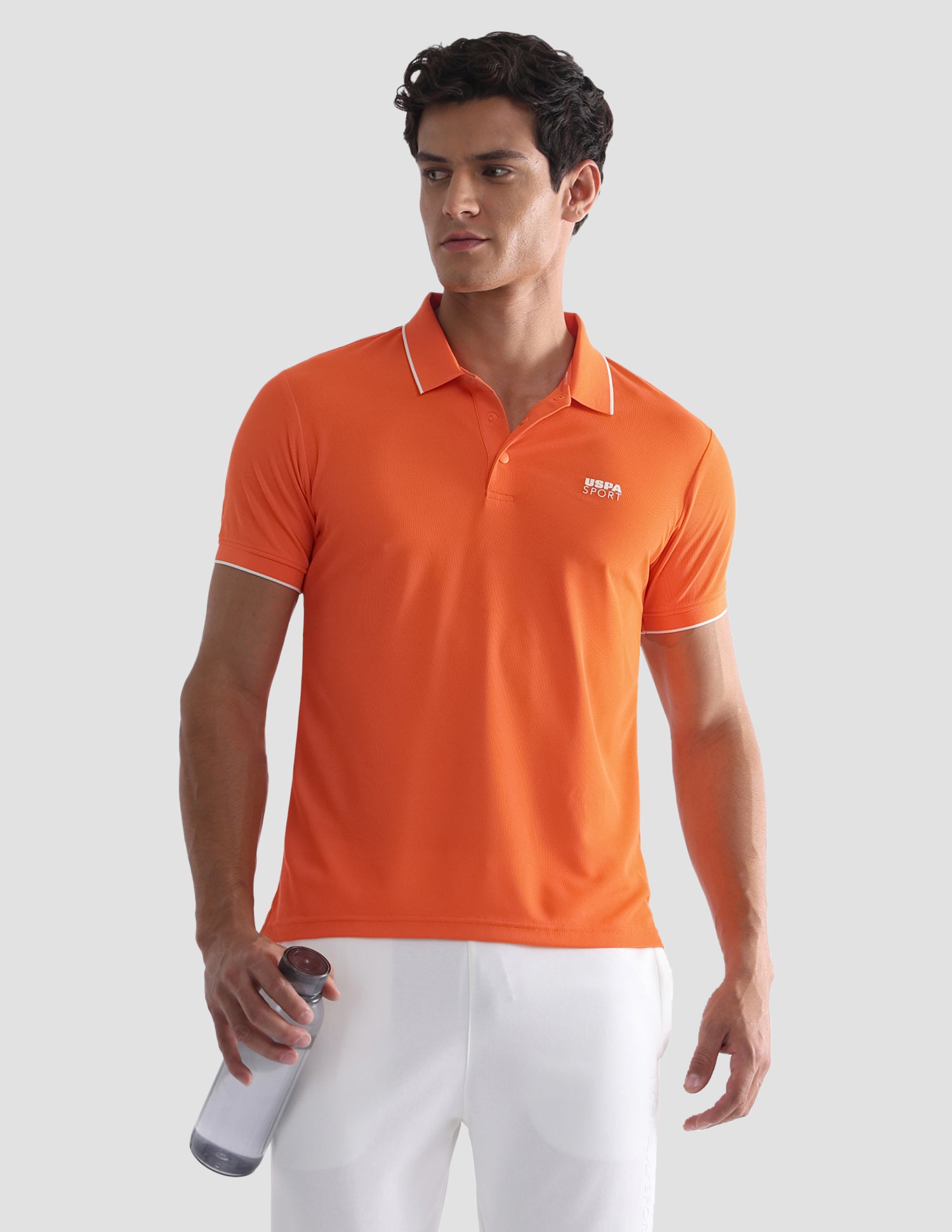 Solid Regular Fit Active Polo Shirt