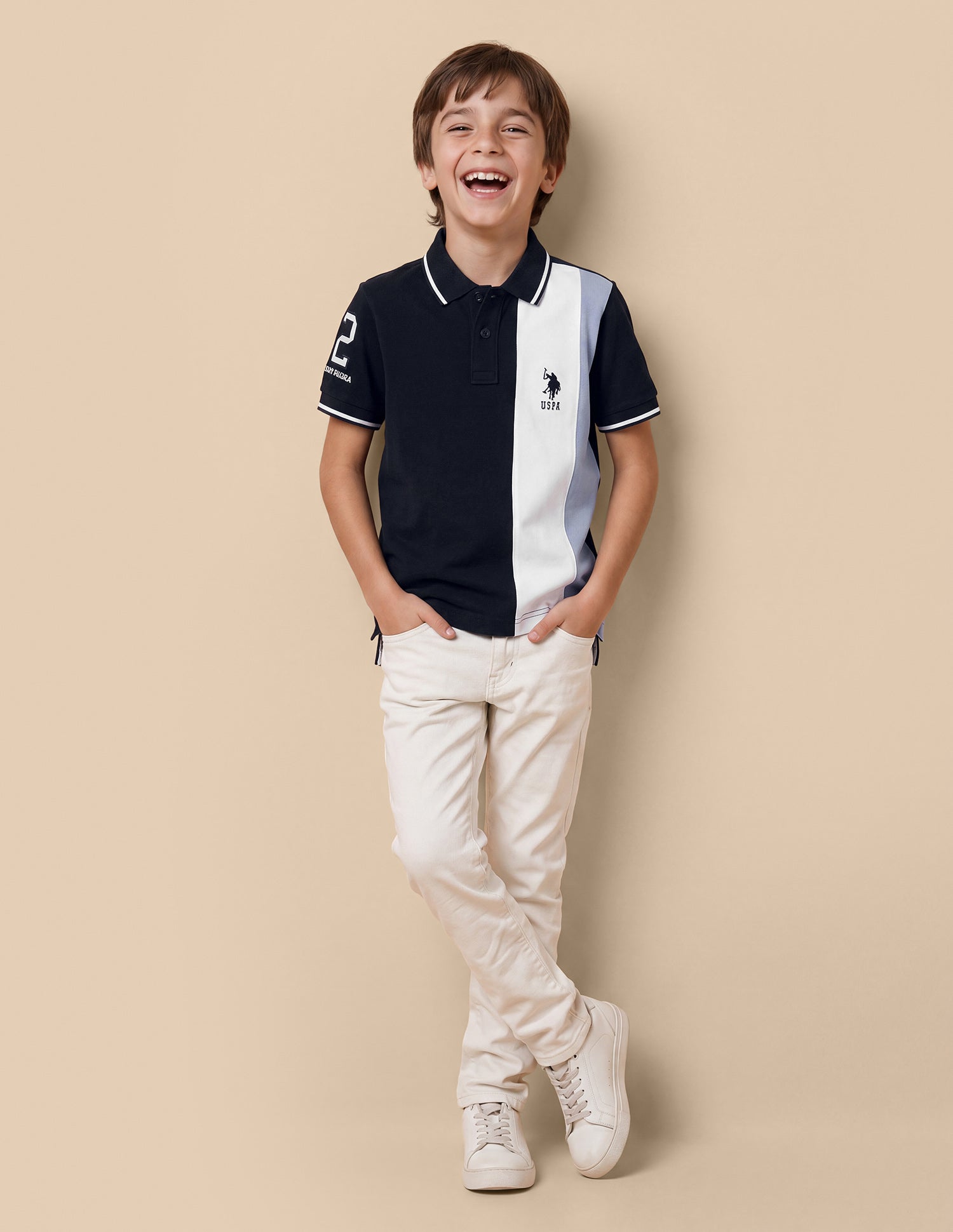Colour Blocked Regular Fit Polo Shirt Navy - U.S. Polo Assn. India | Large