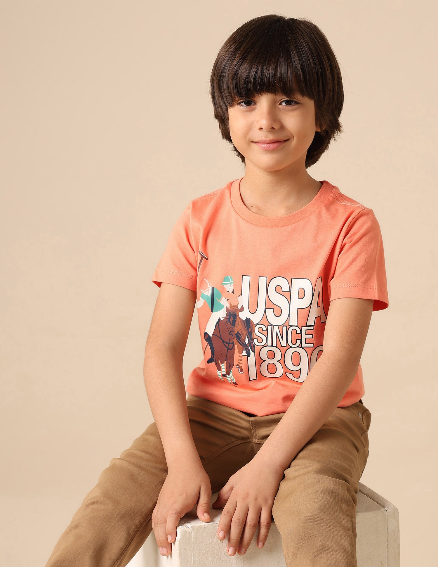 Boys Graphic Brand Printed Regular Fit T Shirt
