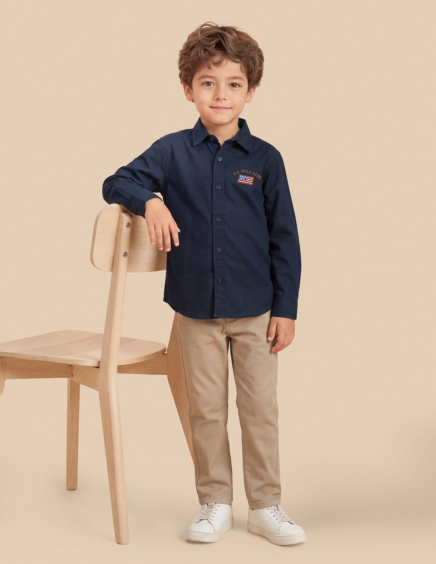 Solid Regular Fit Shirt Navy - U.S. Polo Assn. India | Large