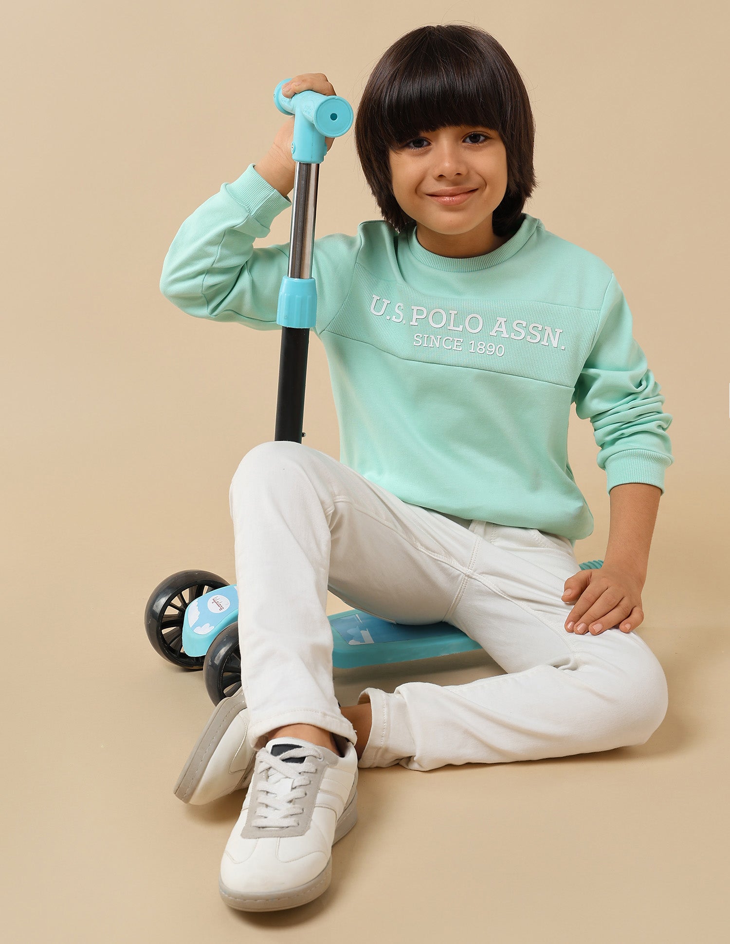 Boys Brand Embossed Regular Fit Sweatshirt