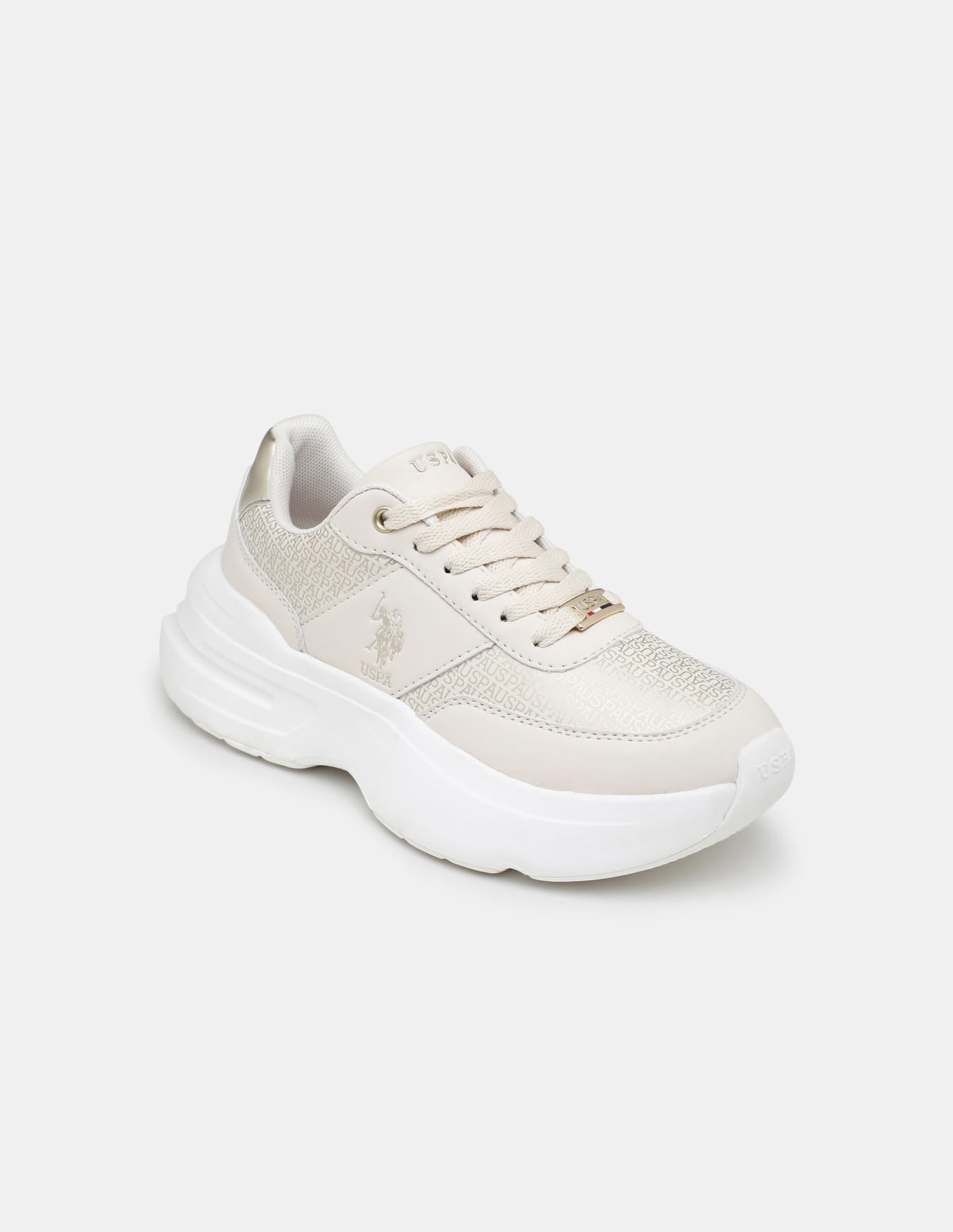 Women Thea Metallic Brand Printed Sneakers