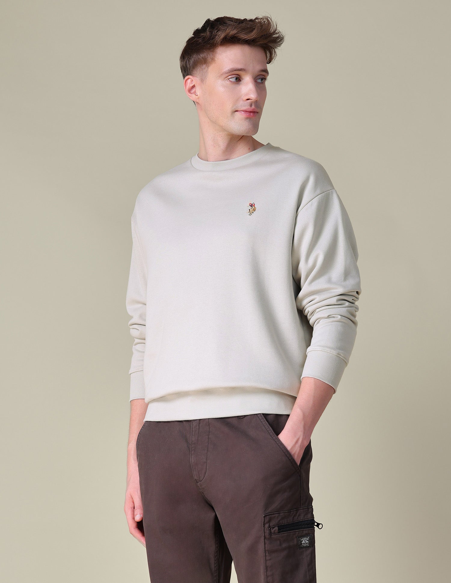 Solid Relaxed Fit Sweatshirt