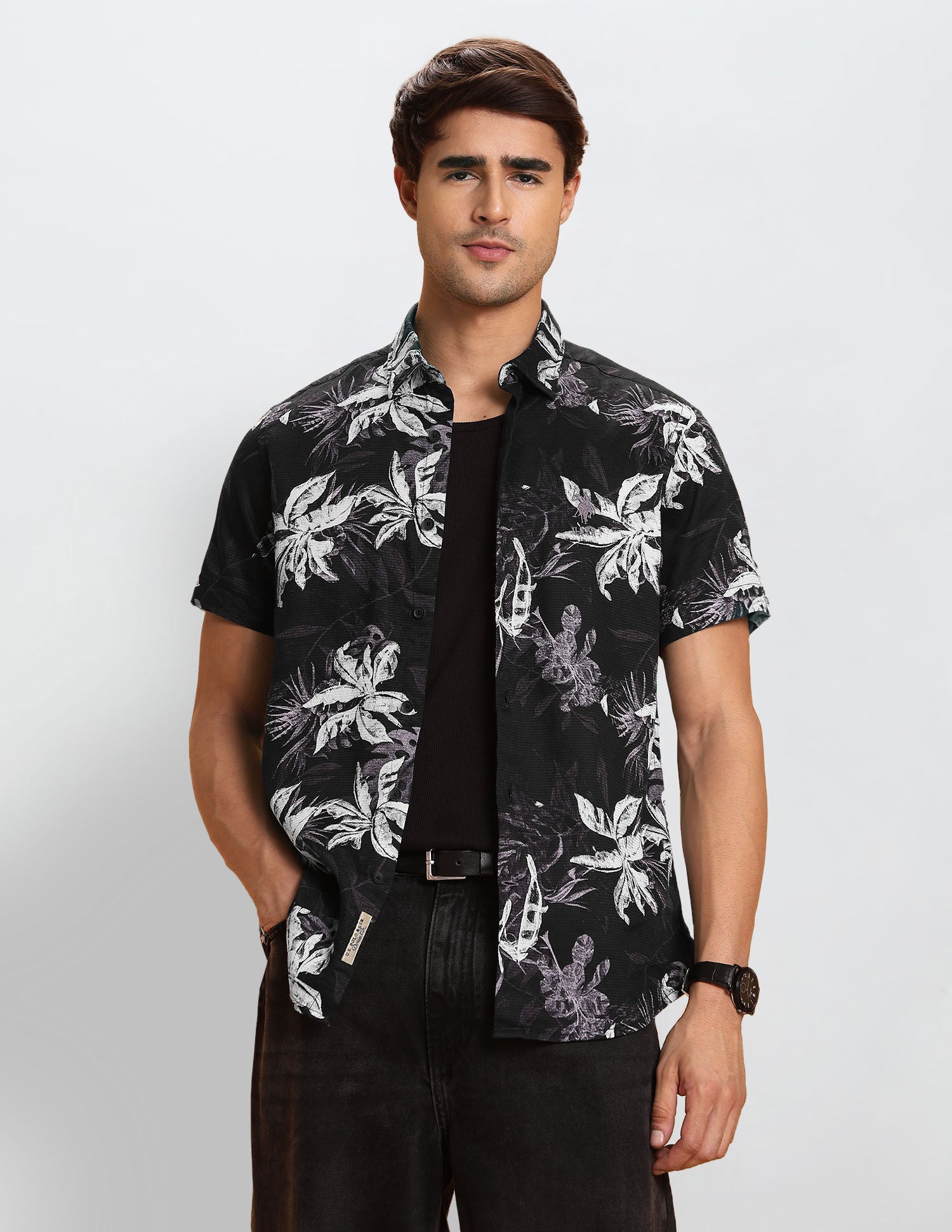 Slim Fit Floral Printed Shirt
