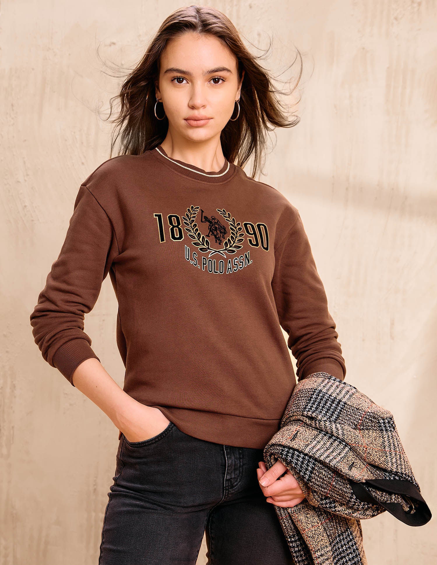 Brand Printed Regular Fit  Sweater