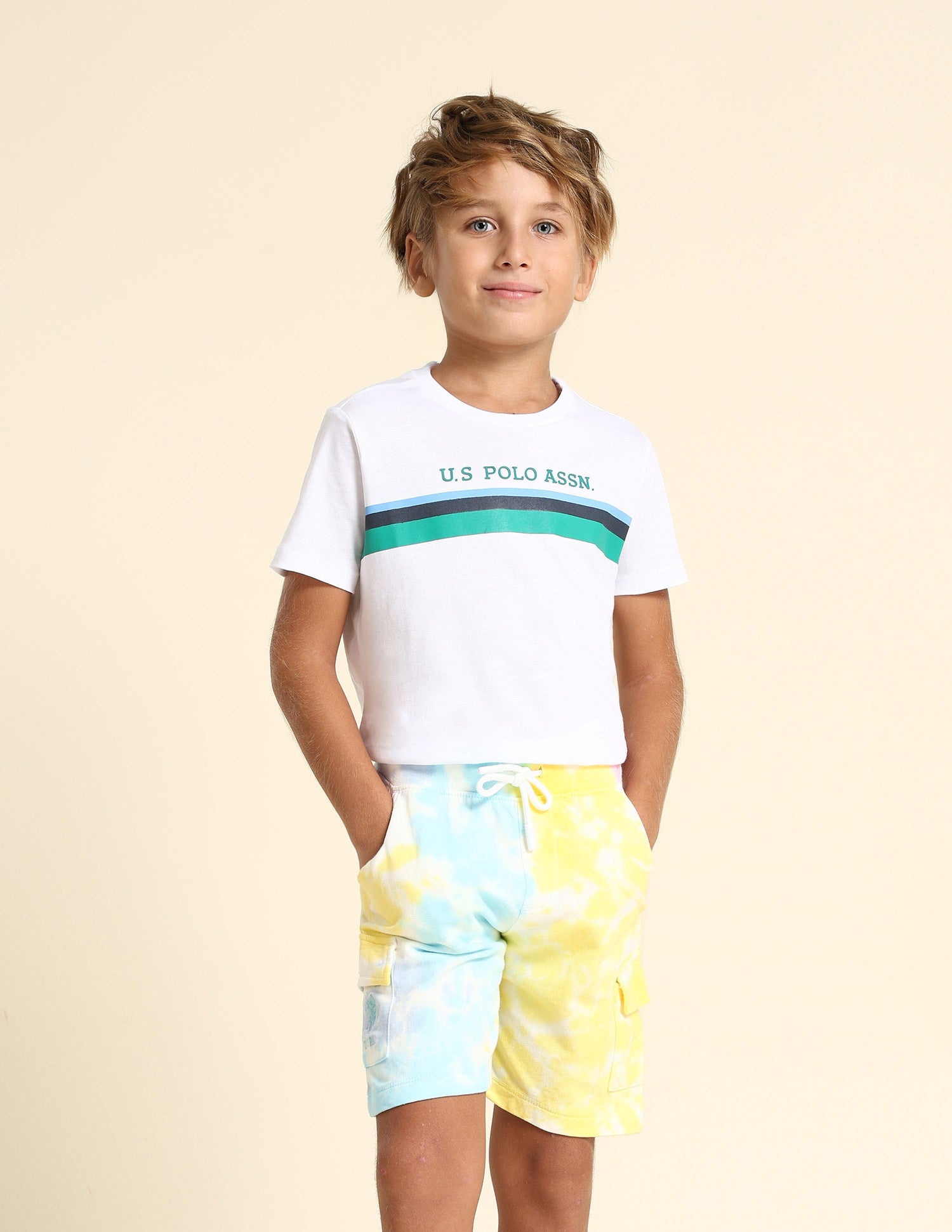Boys Tie And Dye Regular Fit Shorts