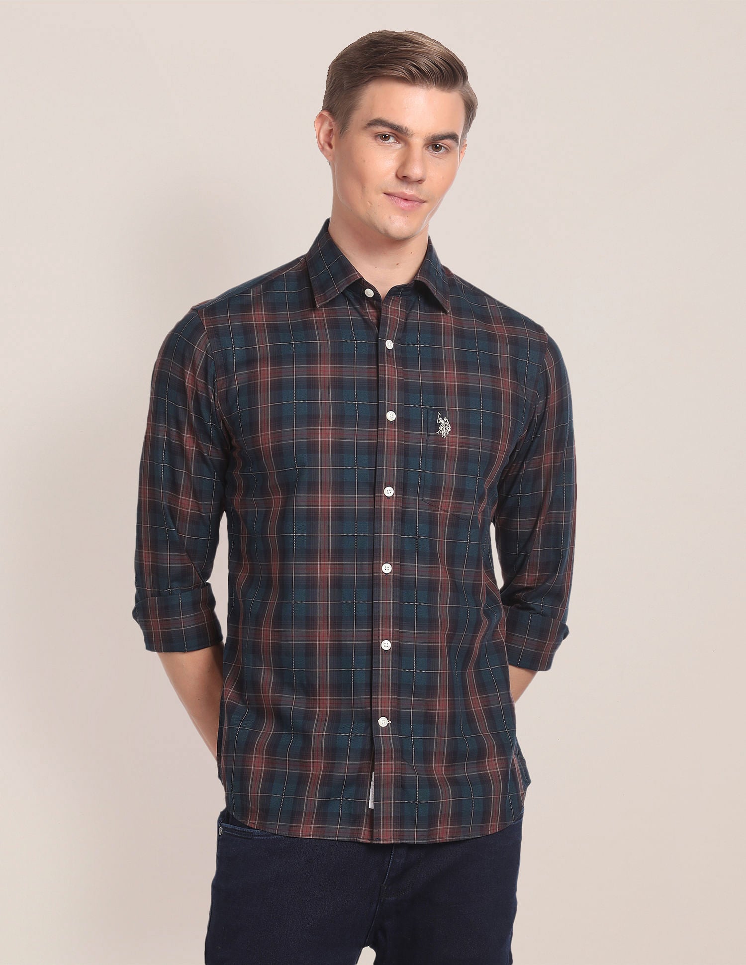 Cutaway Collar Tartan Check Shirt – U.S. Polo Assn. India