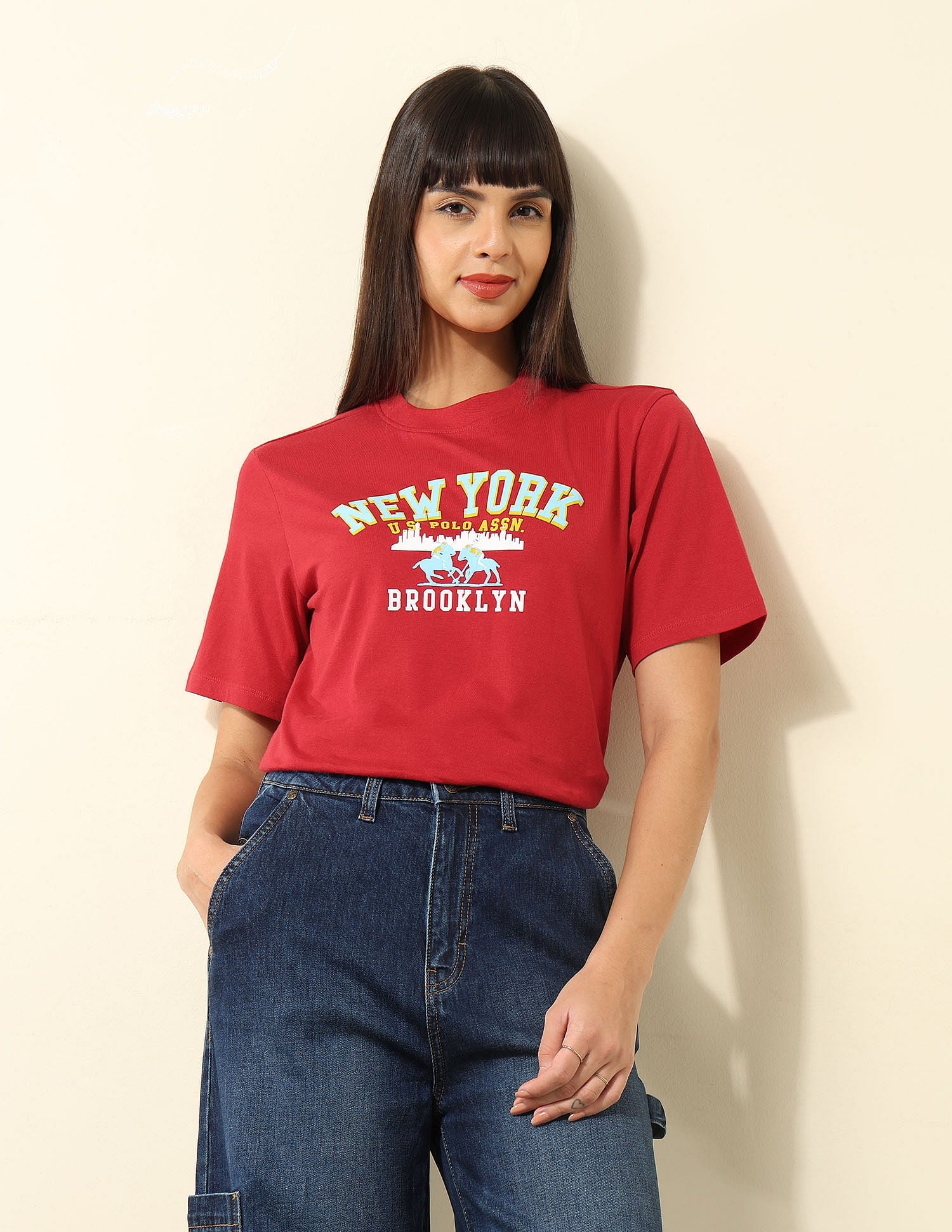 Boxy Fit Typography Printed T-Shirt