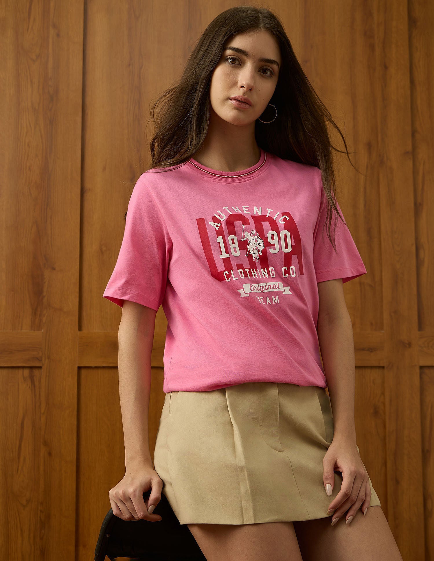 Brand Printed Boxy Fit T-Shirt