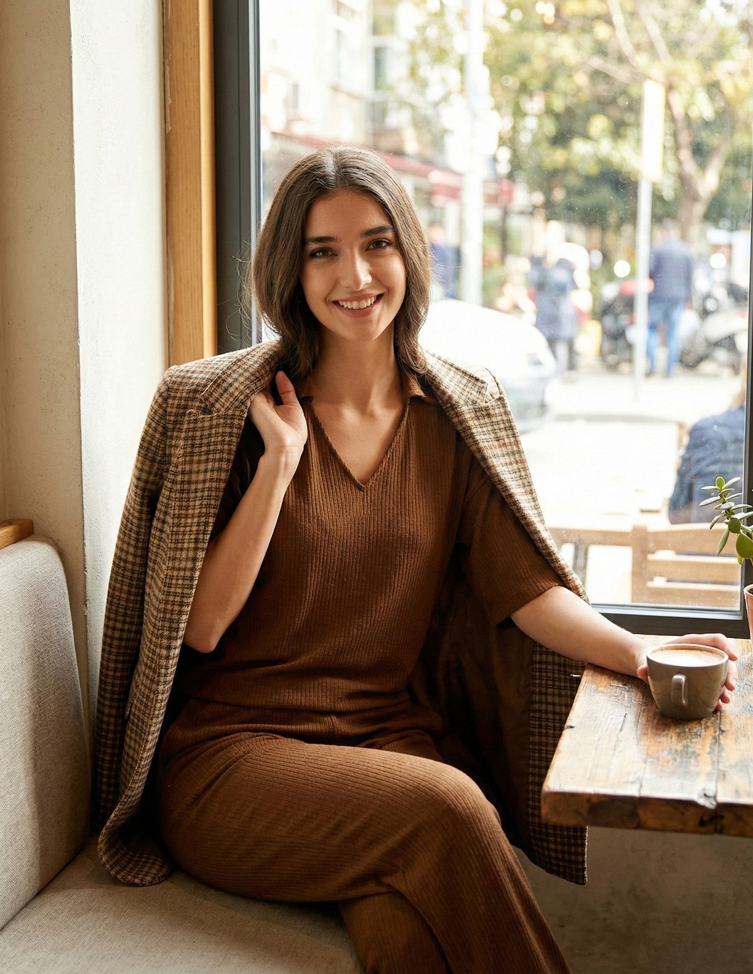 Ribbed Relaxed Fit Polo Shirt