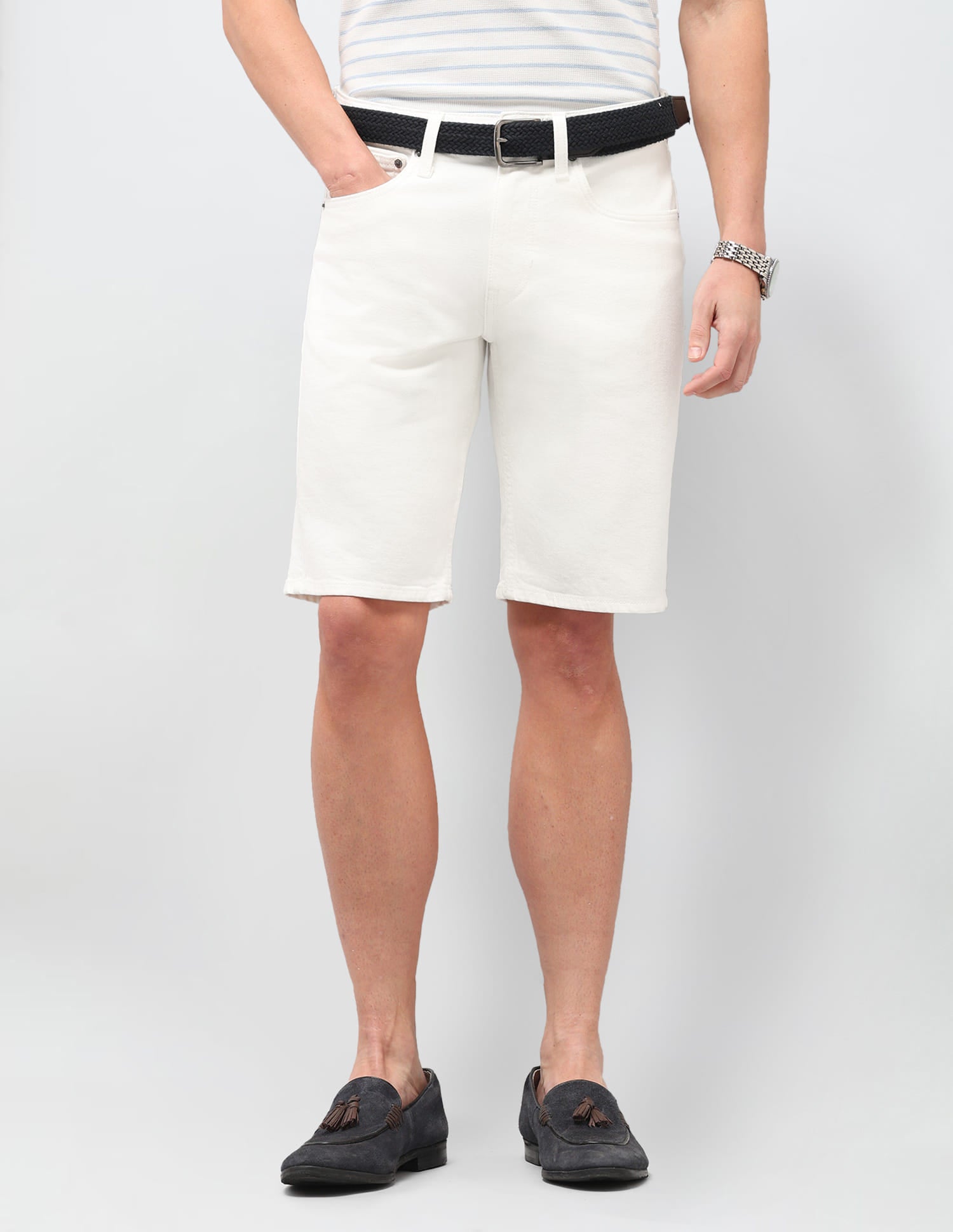 Solid Relaxed Fit Shorts White - U.S. Polo Assn. India | Large