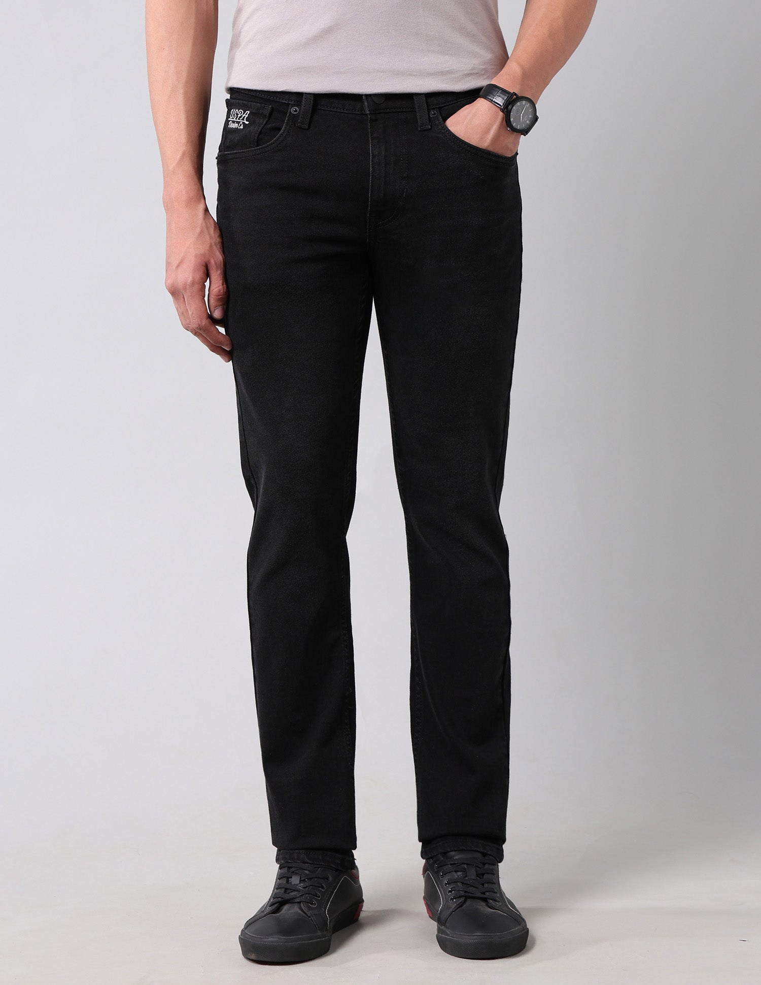 Regallo Skinny Fit Black Jeans Black - U.S. Polo Assn. India | Large