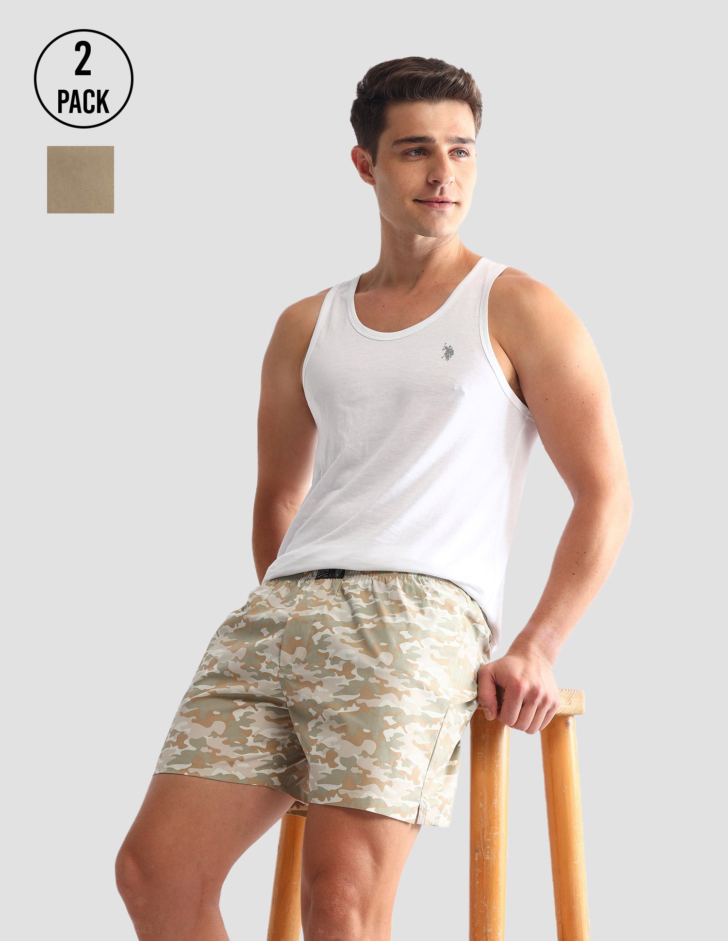 Camouflage Printed Cotton OEX10 Boxers - Pack Of 2