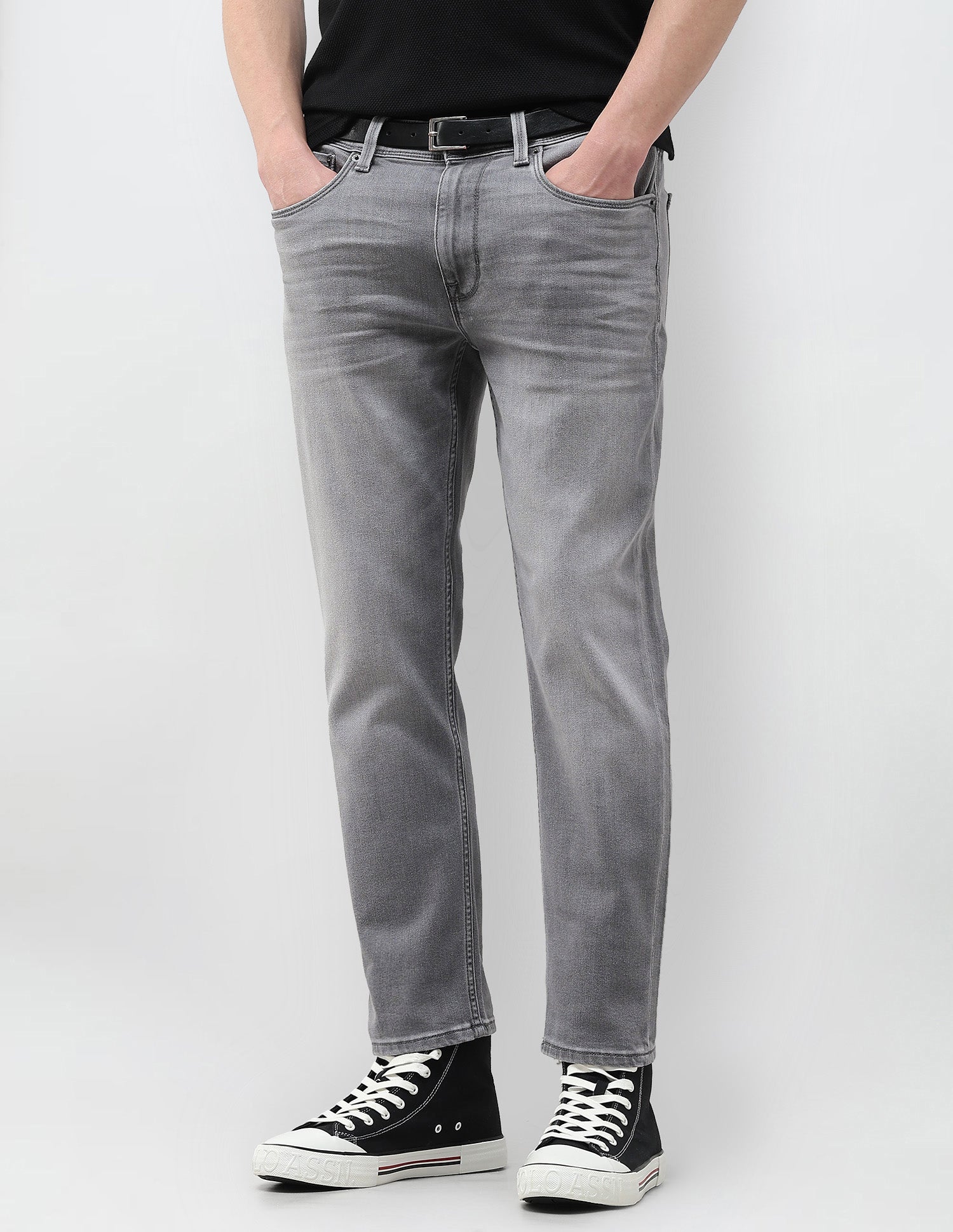 Cole Comfort Cropped Fit Grey Jeans