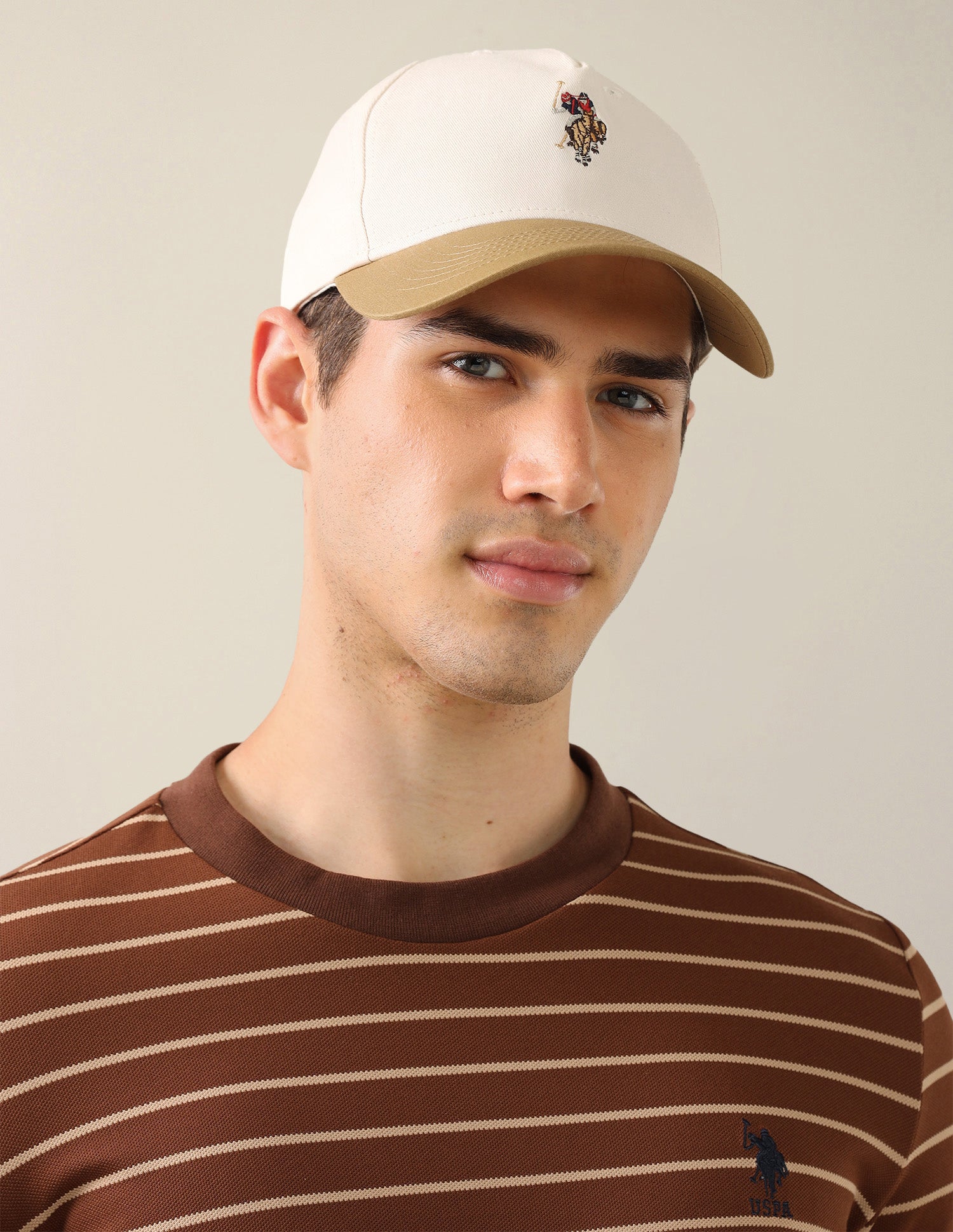 Colour Blocked Twill Cap Ivory - U.S. Polo Assn. India | Large