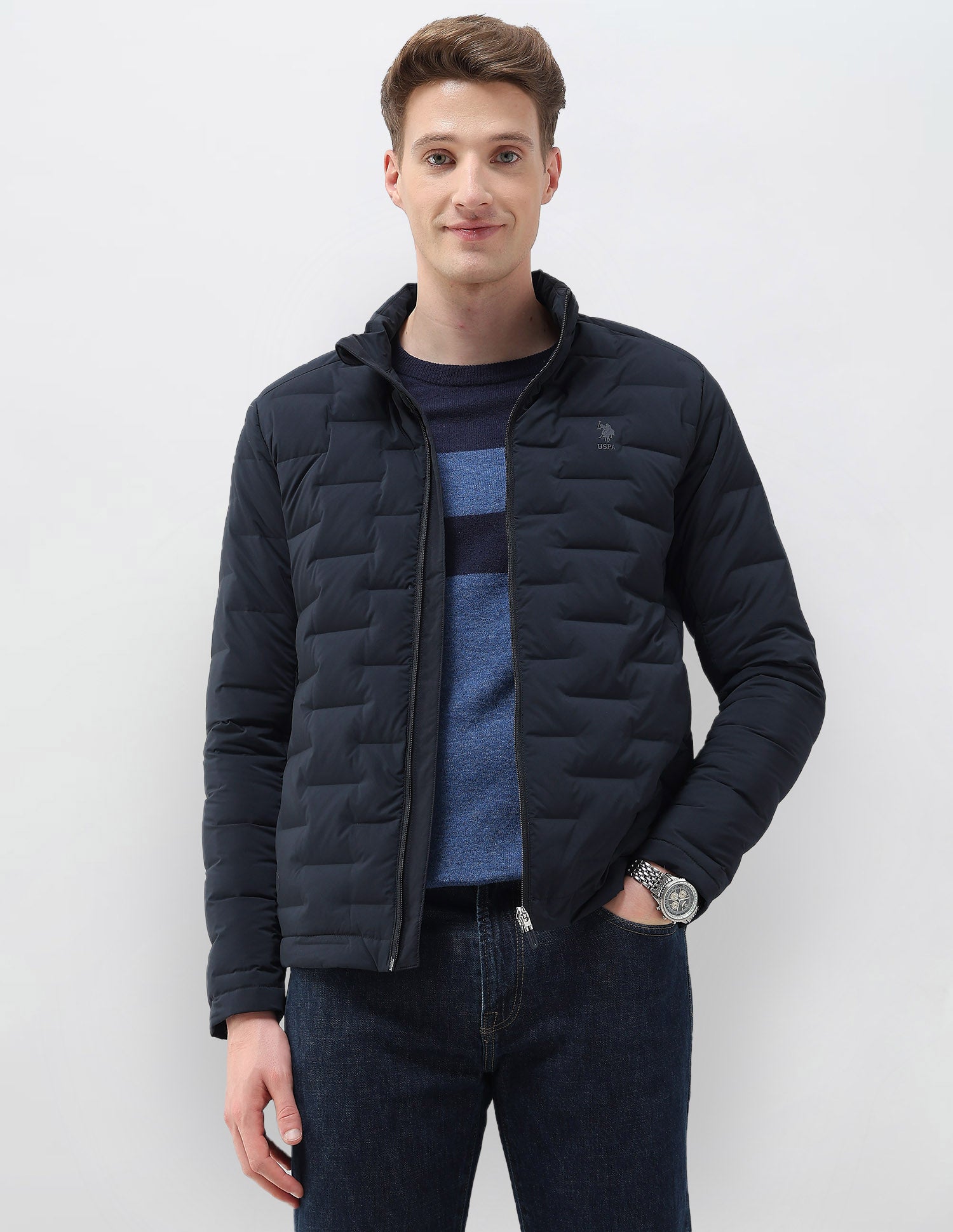 Mock Collar Regular Fit Smartheat Jacket
