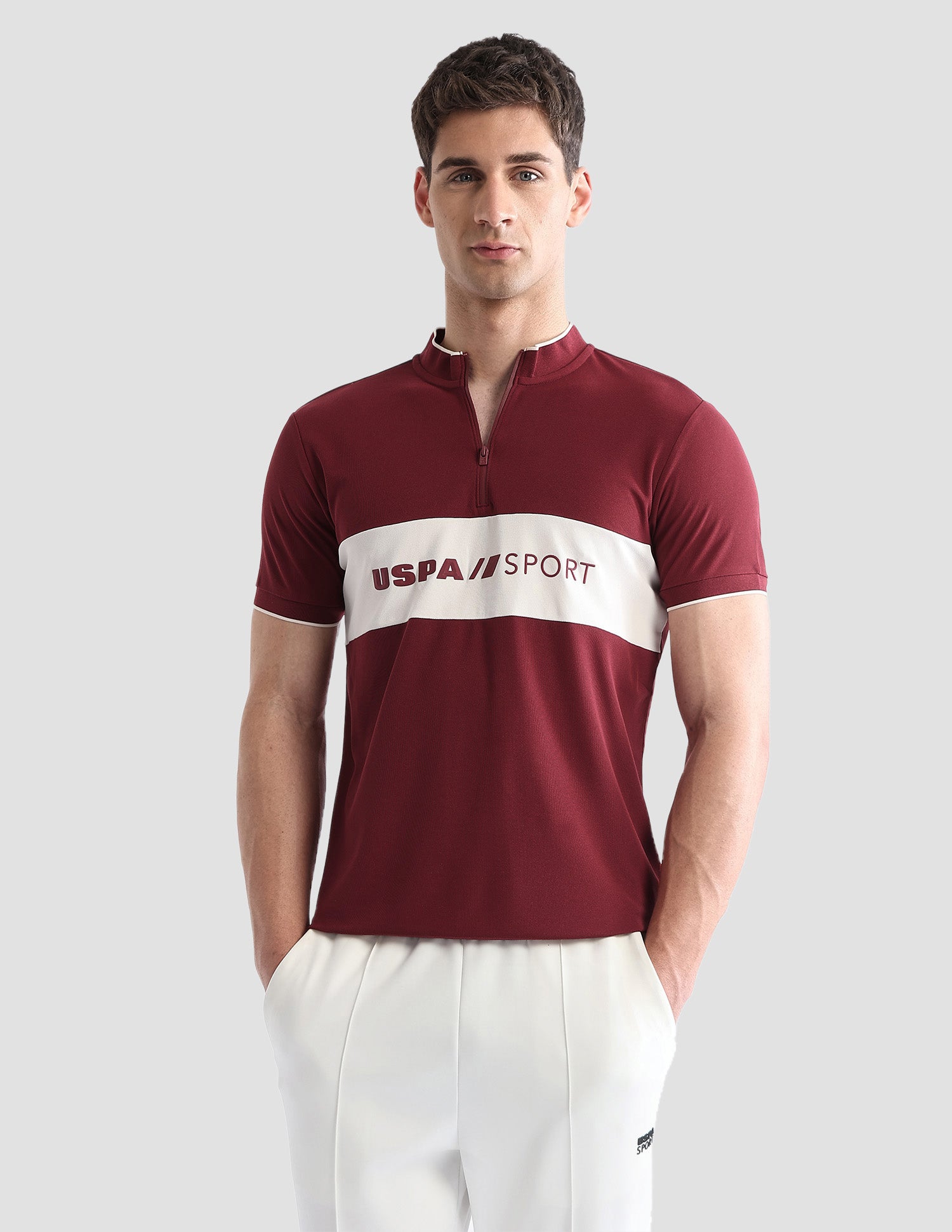 Brand Embossed Regular Fit Active Polo Shirt