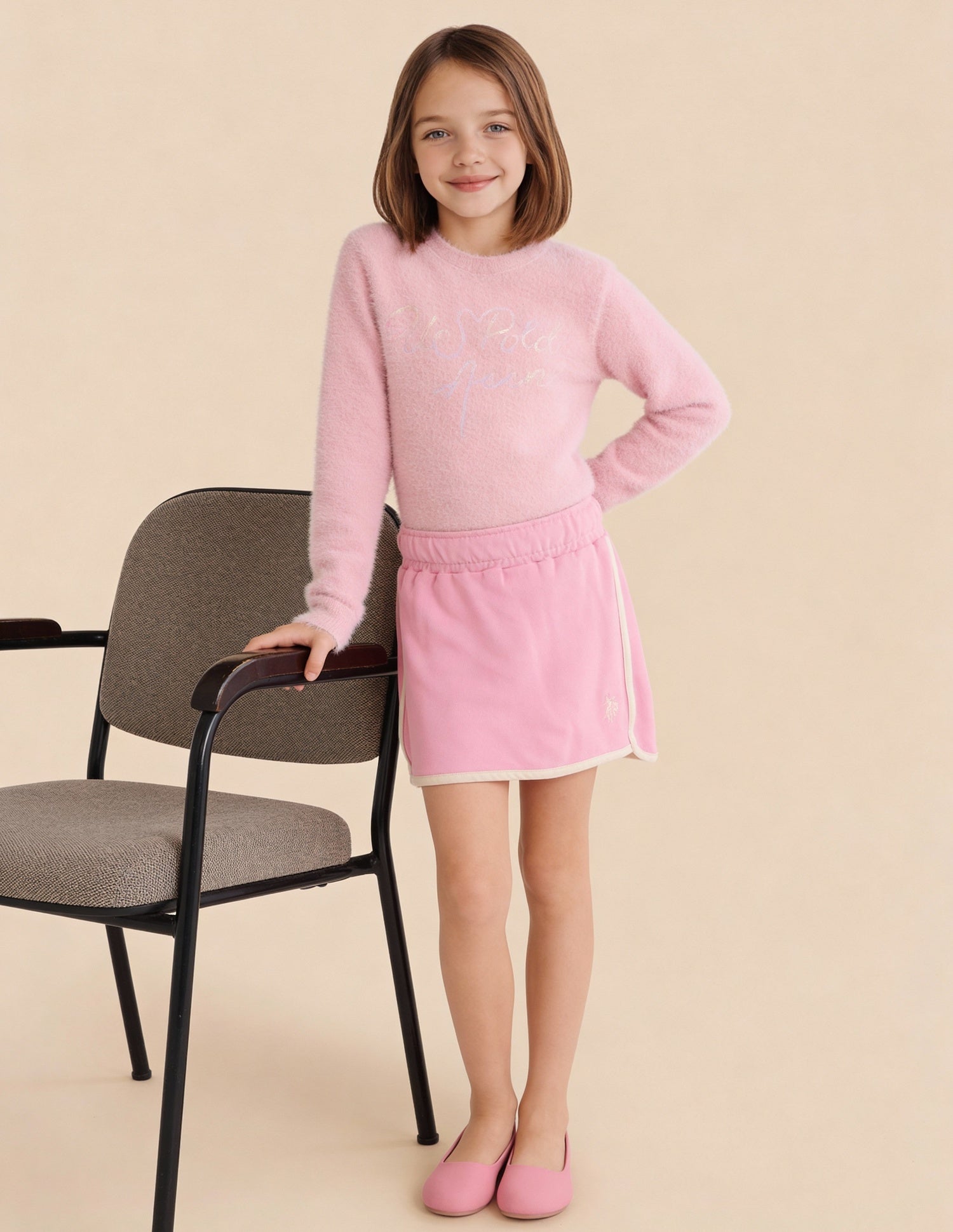 Girls Solid A-Line Skirt