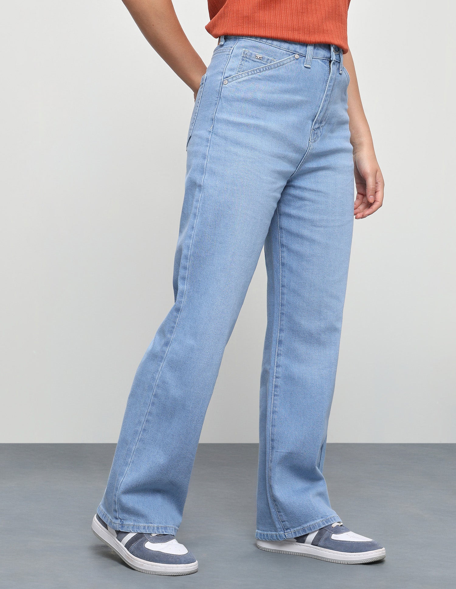 High Rise Straight Fit Jeans Light Blue - U.S. Polo Assn. India | Large