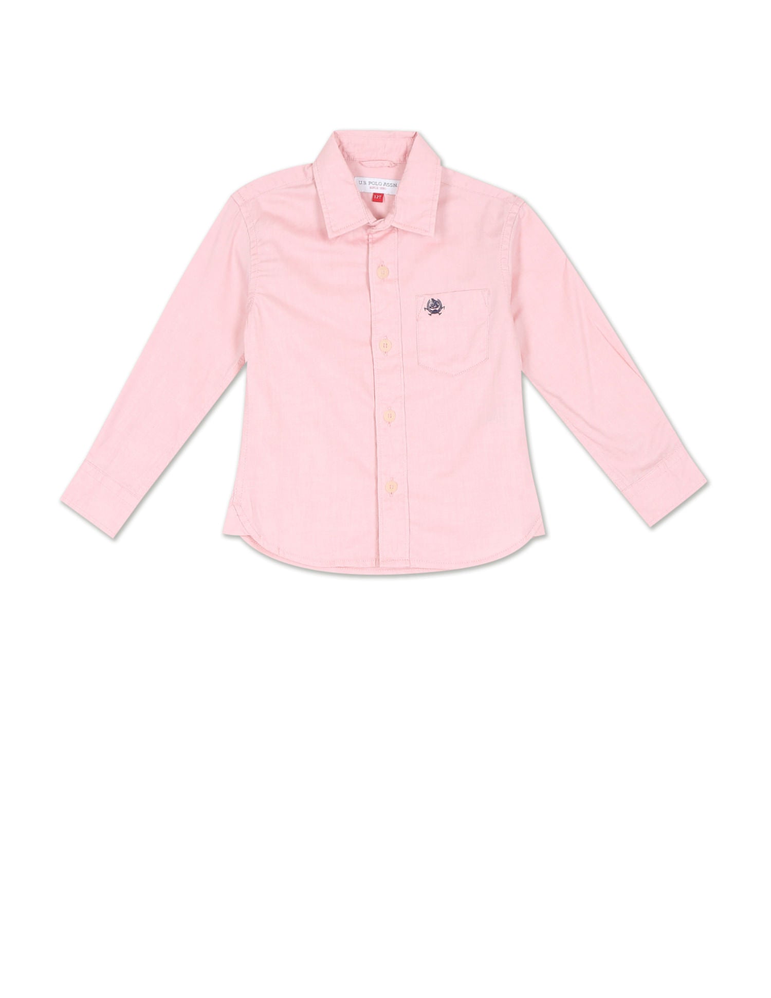 Boys Light Pink Spread Collar Solid Shirt – U.S. Polo Assn. India