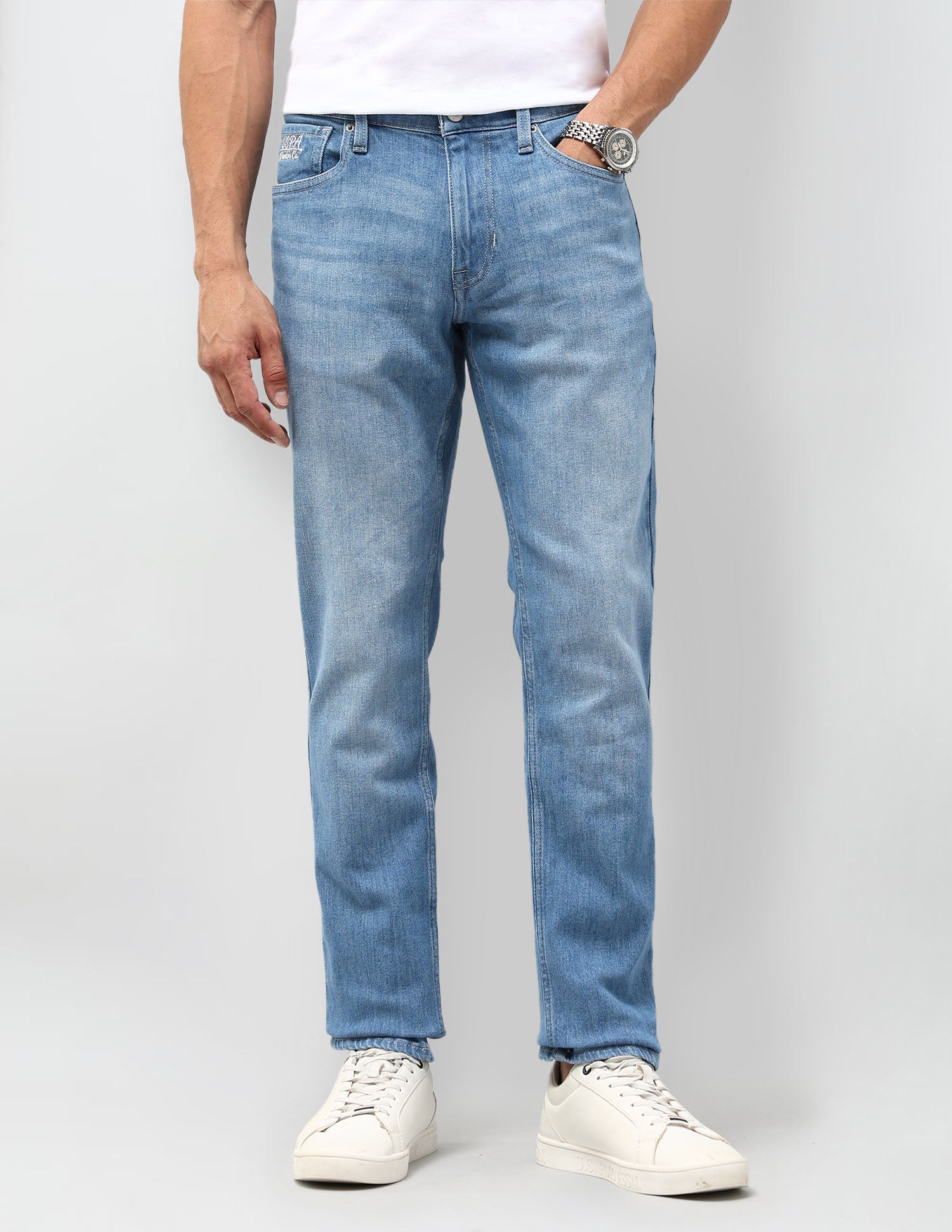 Brandon Slim Tapered Fit Blue Jeans