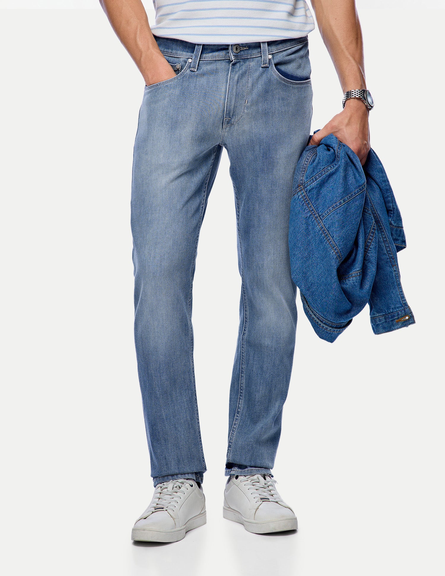 Brandon Slim-Tapered Fit Blue Jeans Light Blue - U.S. Polo Assn. India | Large