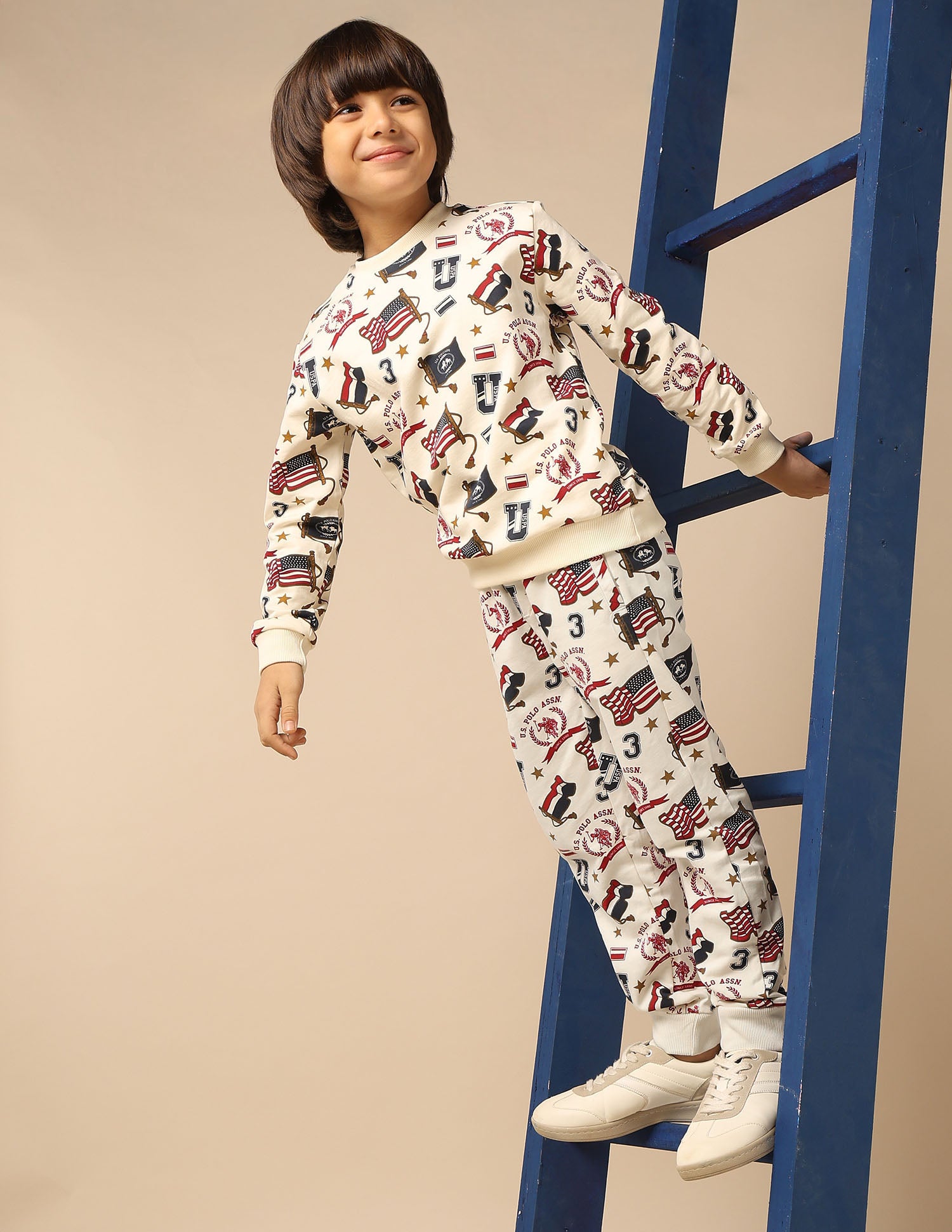 Boys Brand Printed Regular Fit Joggers