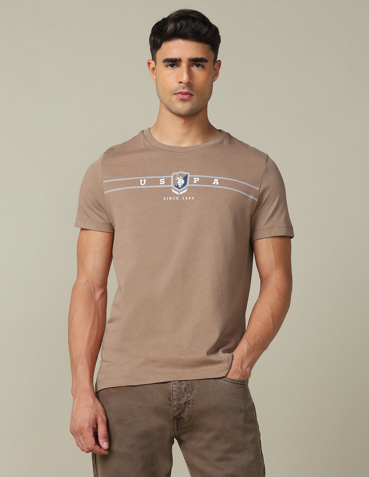 Brand Embossed Regular Fit T-Shirt