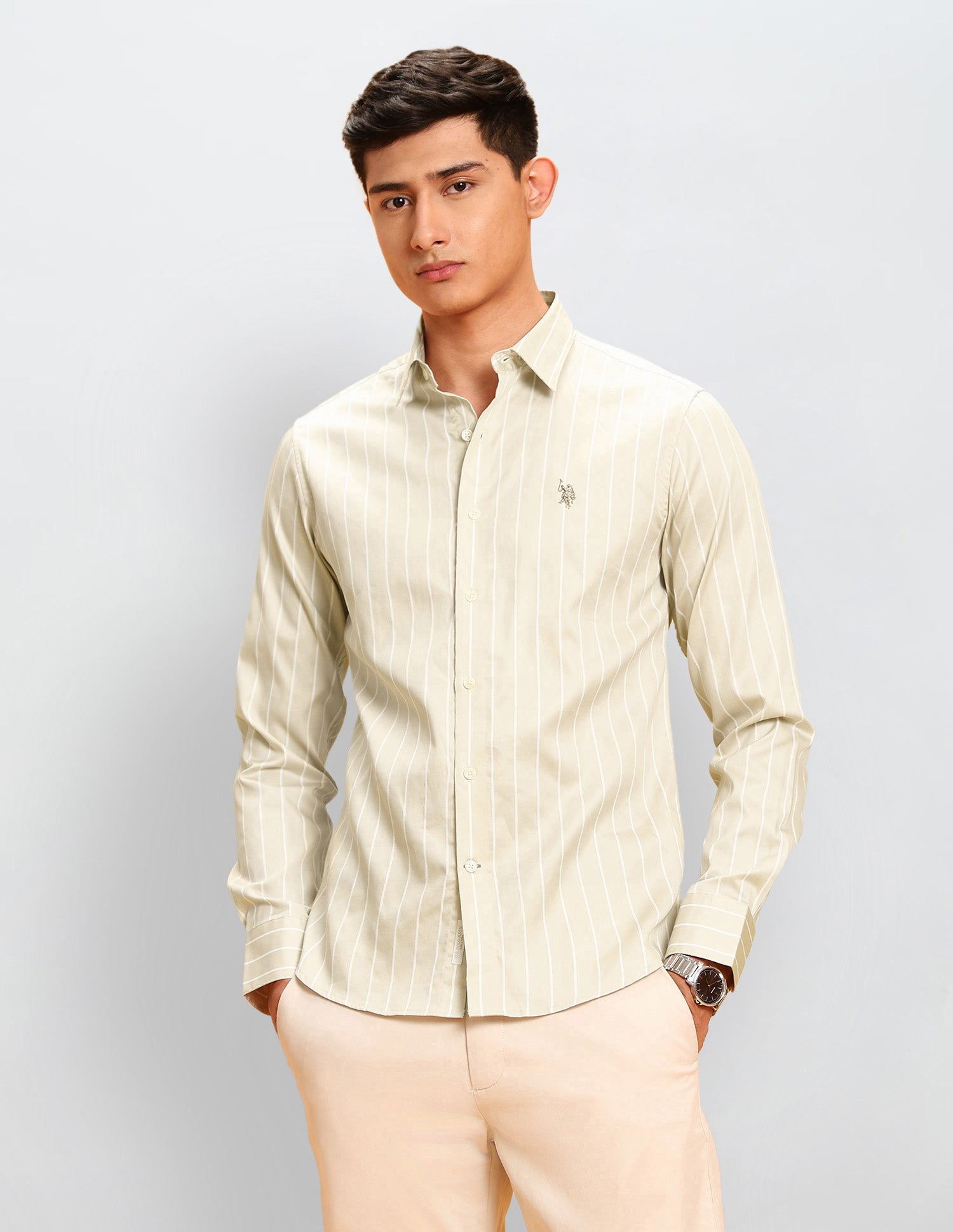 Vertical Striped Tailored Fit Shirt