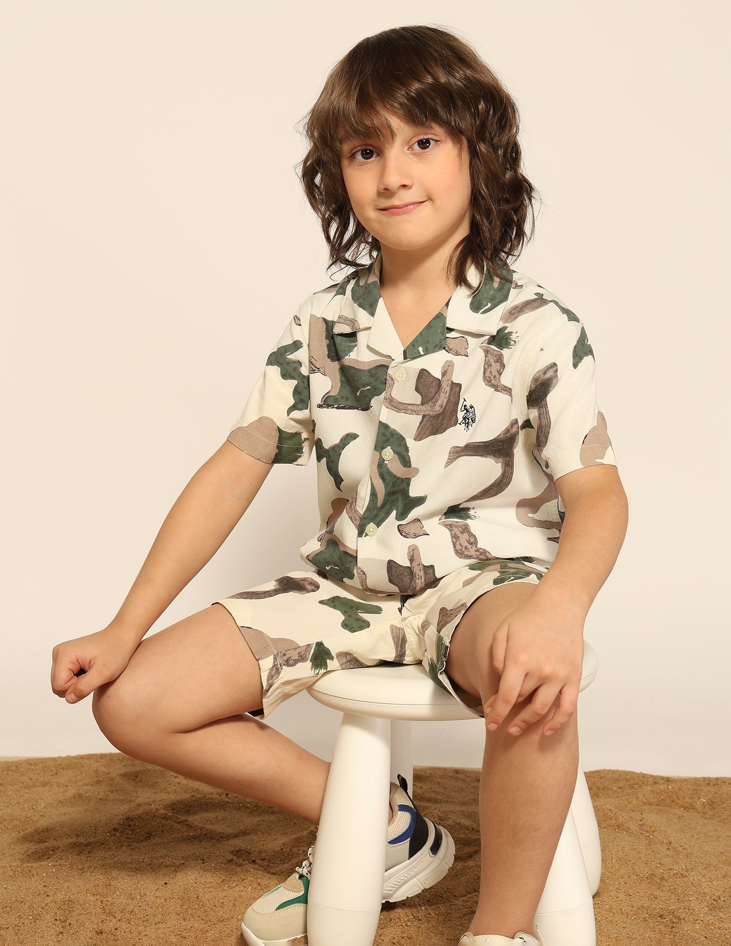 Boys Abstract Printed Cuban Shirt