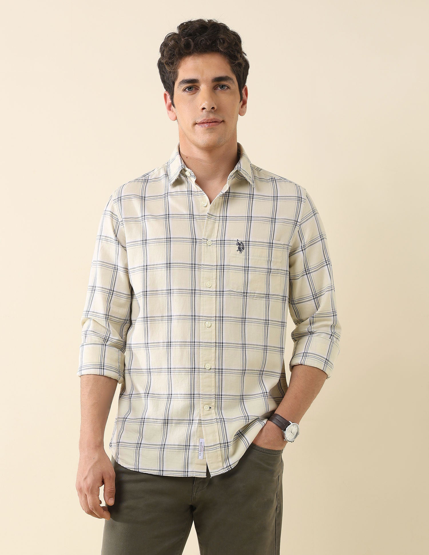 Grid Tattersall Checked Tailored Fit Shirt